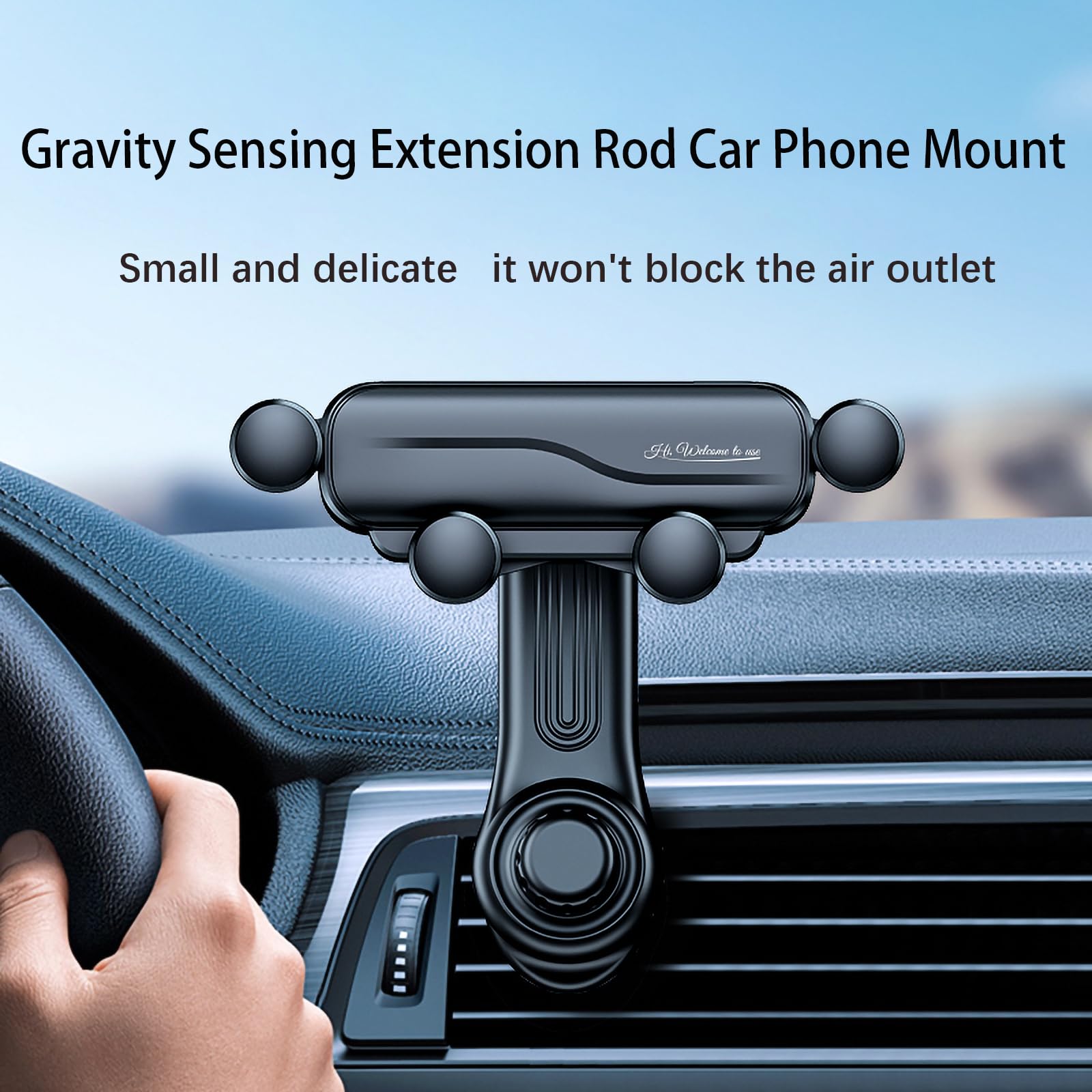 Nijizs Car Phone Holder With Rotatable Swing Arm, Hands-Free Car Vent Phone Mount With Metal Air Vent Clip Fit For All Iphone An