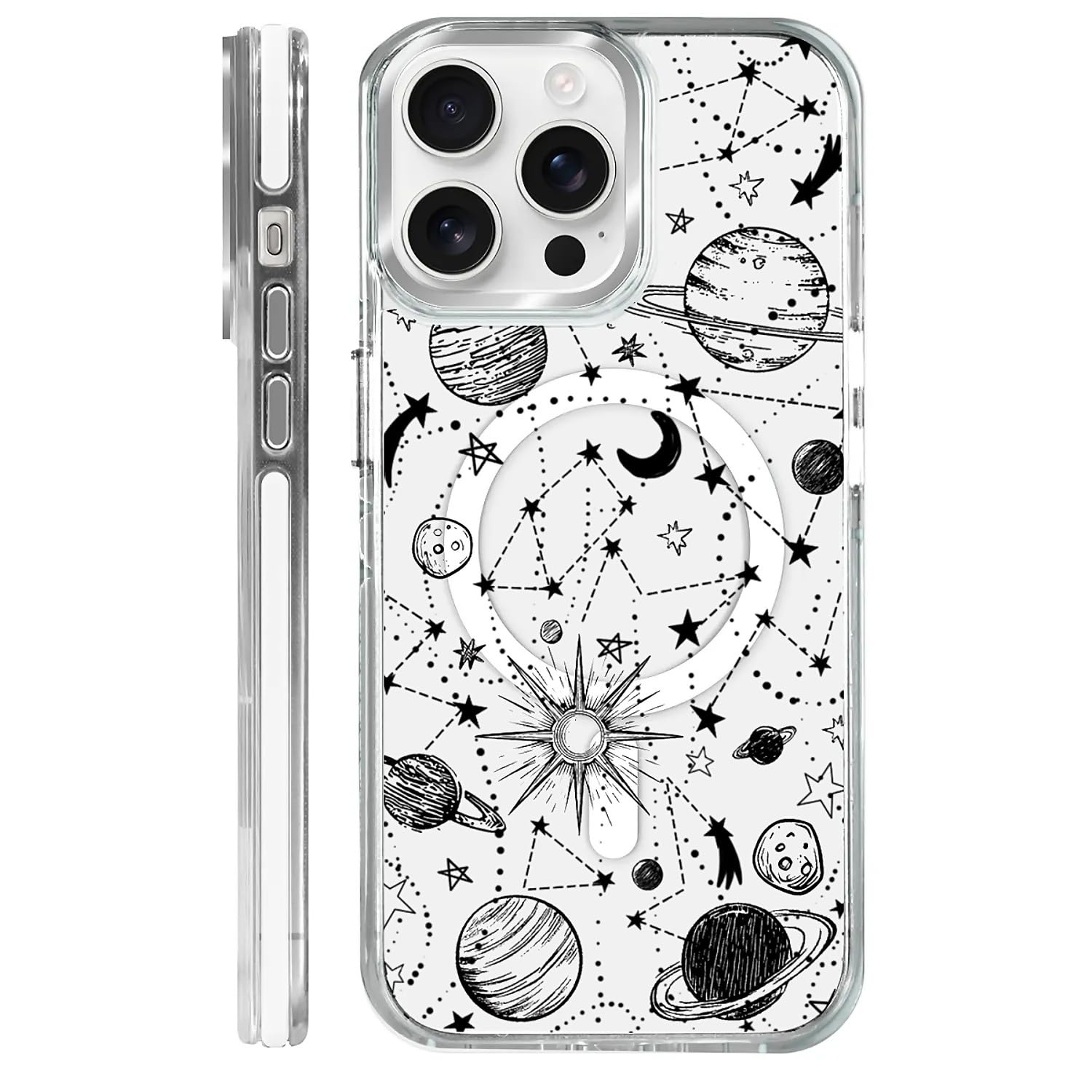casesok for iPhone 13 Pro Case Compatible with Magsafe,Clear Aesthetic Design Cute for Girls Women,Anti-Drop Protective Hard Pho
