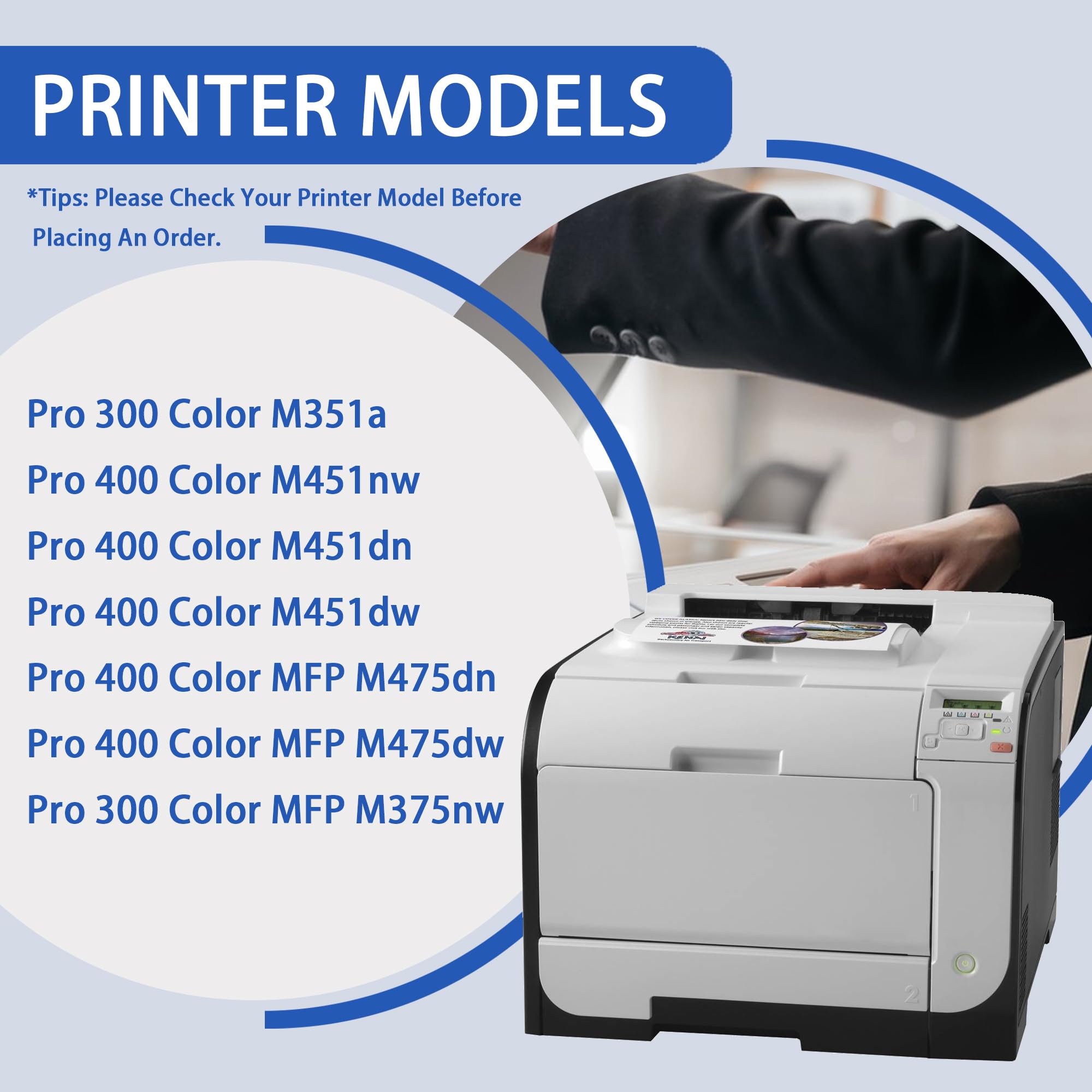 305A Toner Cartridges 4 Pack Replacement For Hp 305A Ce410A Ce411A Ce412A Ce413A Works With Laser Pro 400 Color Mfp M451Nw M451D