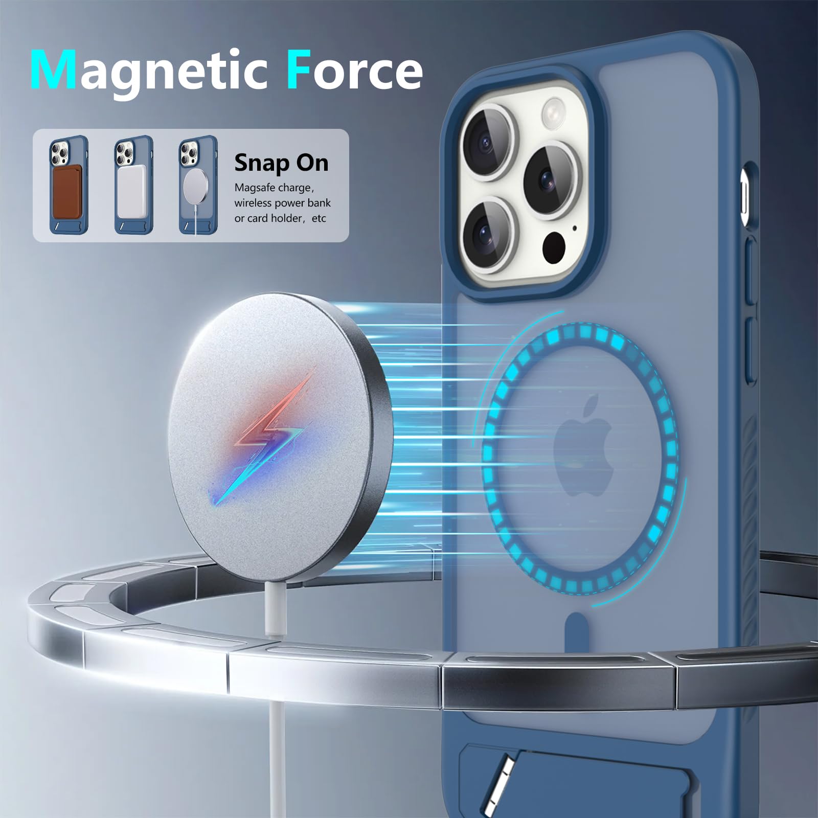 For Iphone 14 Pro Max Case: [Fit For Magsafe] Strong Magnetic & Invisible Stand, Military-Grade Protection With Screen Protector