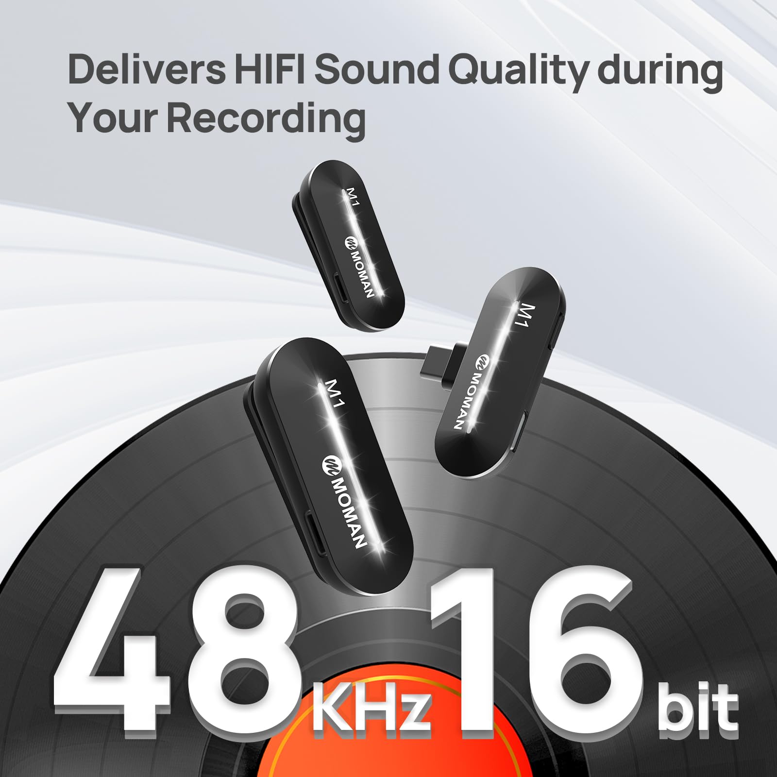 Moman Wireless Lavalier Microphone, 2 Pack Usb C Clip On Microphones For Video Recording, Mini Phone Mic For Interview Youtube T