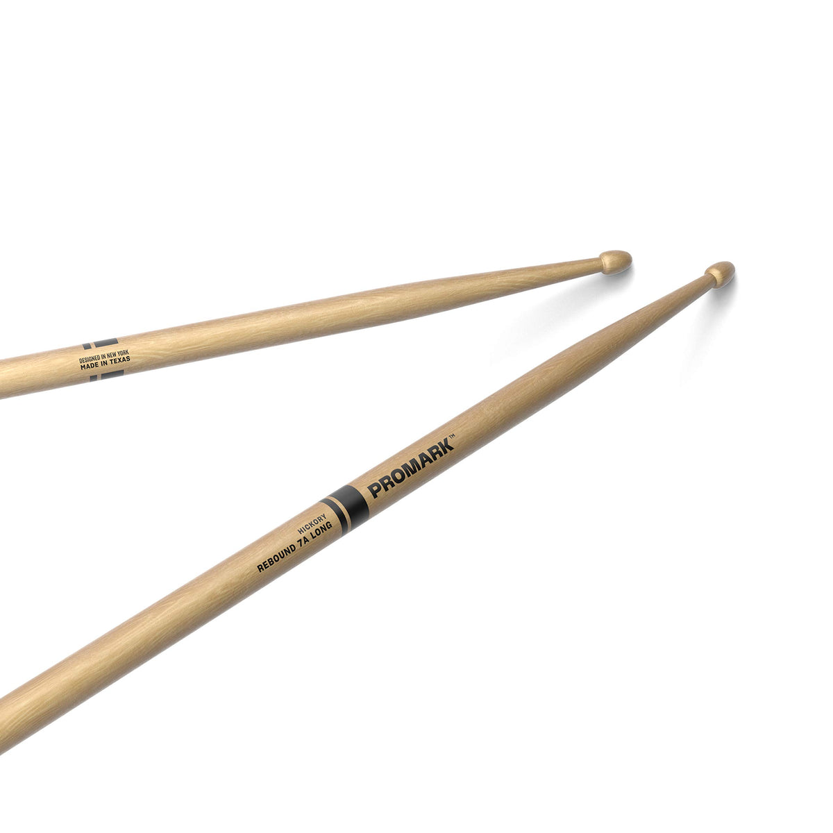 Promark Rebound 7A Long Hickory Drumsticks, Acorn Wood Tip, One Pair
