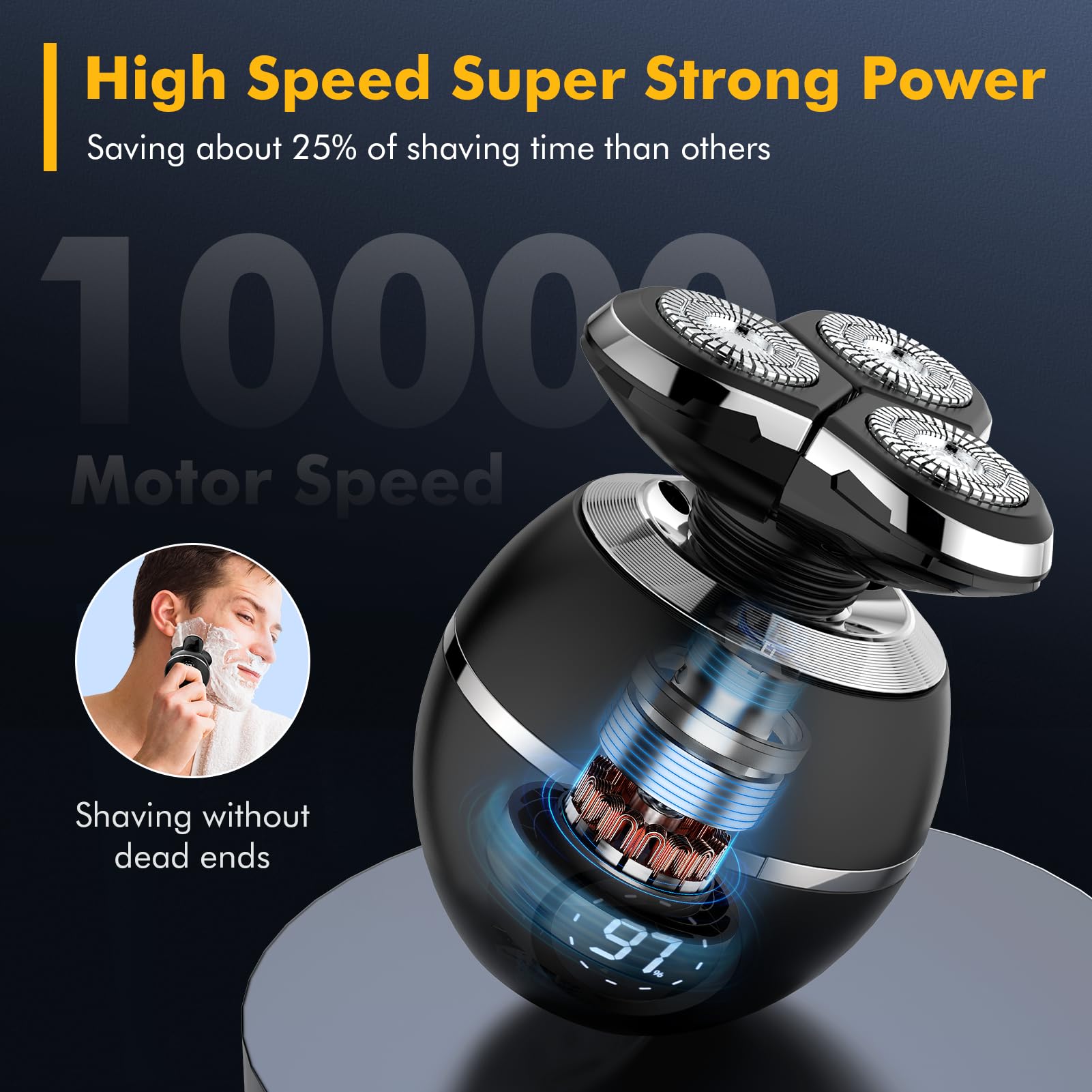Etentous Electric Razor For Men, 2025 Upgrade Electric Shavers For Men, Cordless Rechargeable Shaver For Men, Wet/Dry Mens Shave