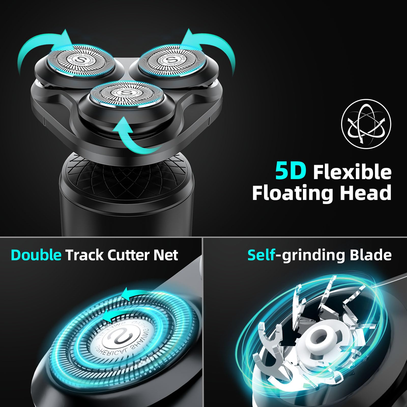 Sweetlf Electric Razor For Men, Wet & Dry Shaving, Type C Charging, Ipx7 Waterproof, Led Display, Face Shaver, Black