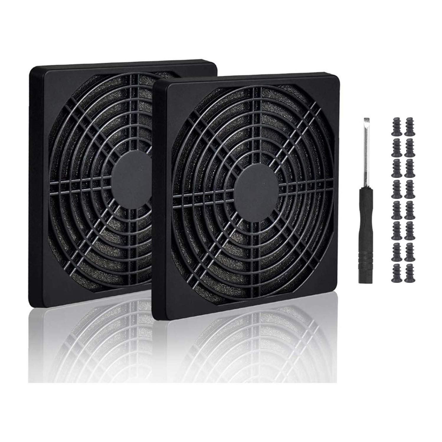 Easycargo 4Pcs 120Mm Fan Filter Grill Black With Screws (120Mm)