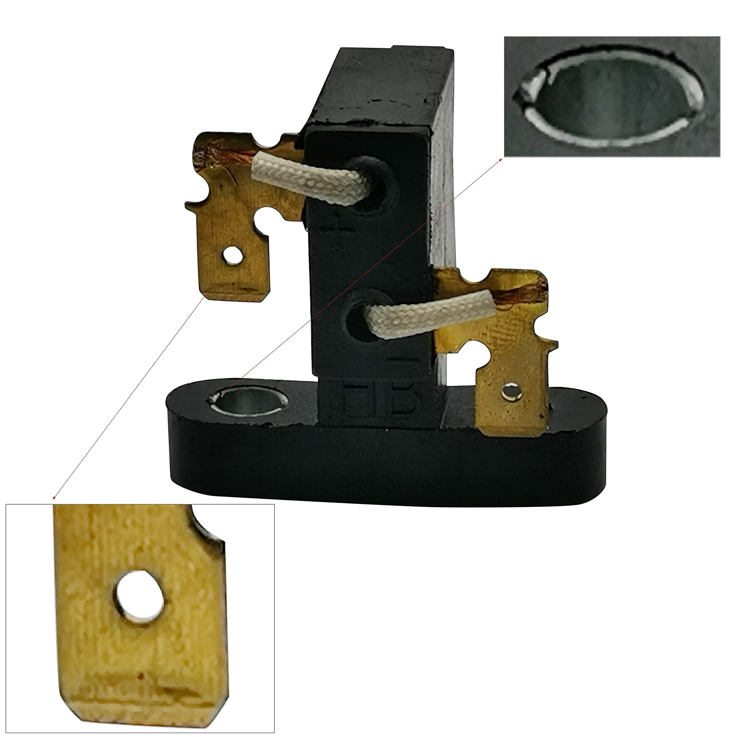 YAMAKATO Carbon Brush Assembly for 5-8kW Generators - Compatible with Honda, Champion, Generac, ETQ, Powermate, Firman - Black