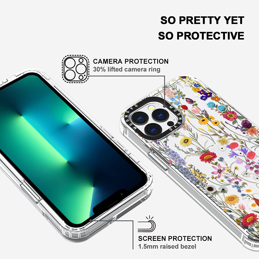 Mosnovo Case For Iphone 13 Pro Max, [Buffertech 6.6Ft Military-Grade Drop Protection] [Anti Peel Off Tech] Clear Tpu Bumper Phon