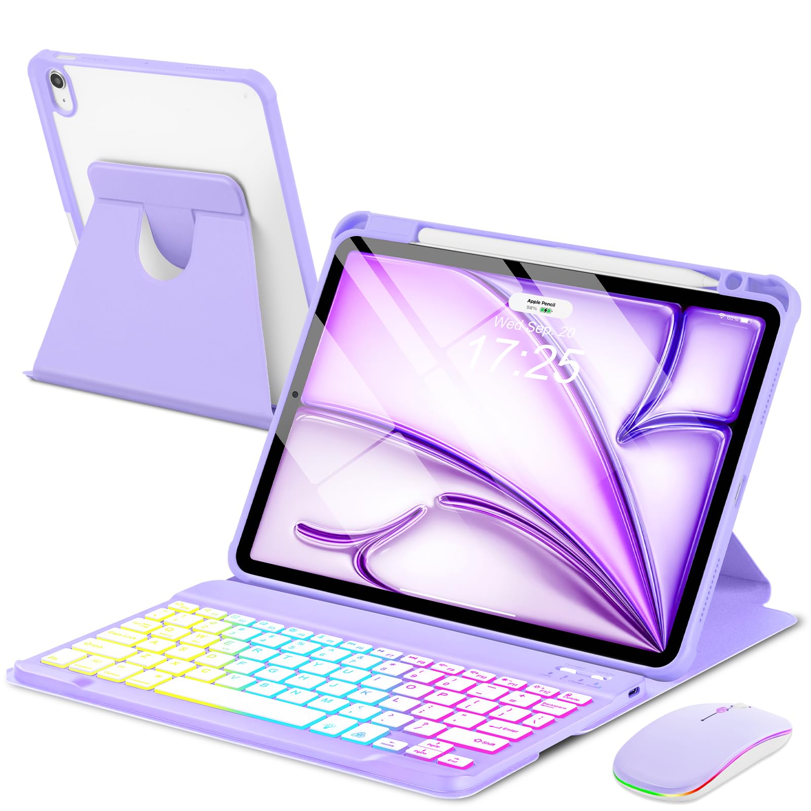 EAMPANG Case with Keyboard Mouse for iPad Air 11 inch M4 M3 M2/ Air 10.9