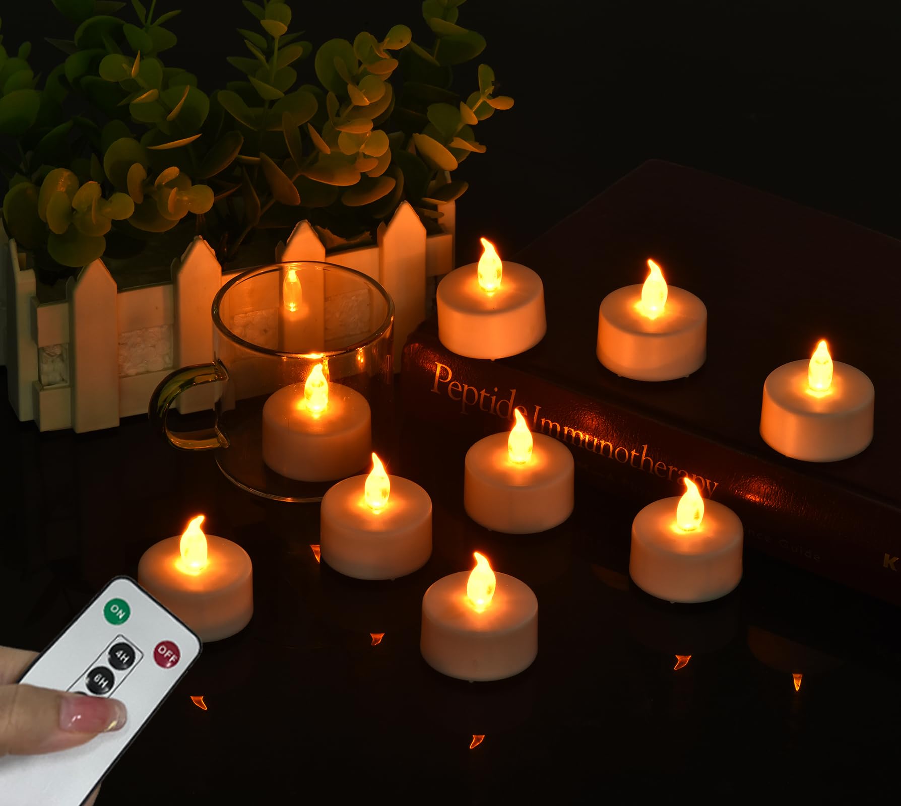 Punpuba Led Tea Light Remote Controlcandles,50Pack Flickering Flameless Led Candle,Long Lasting 400+Hours,Battery Operated With