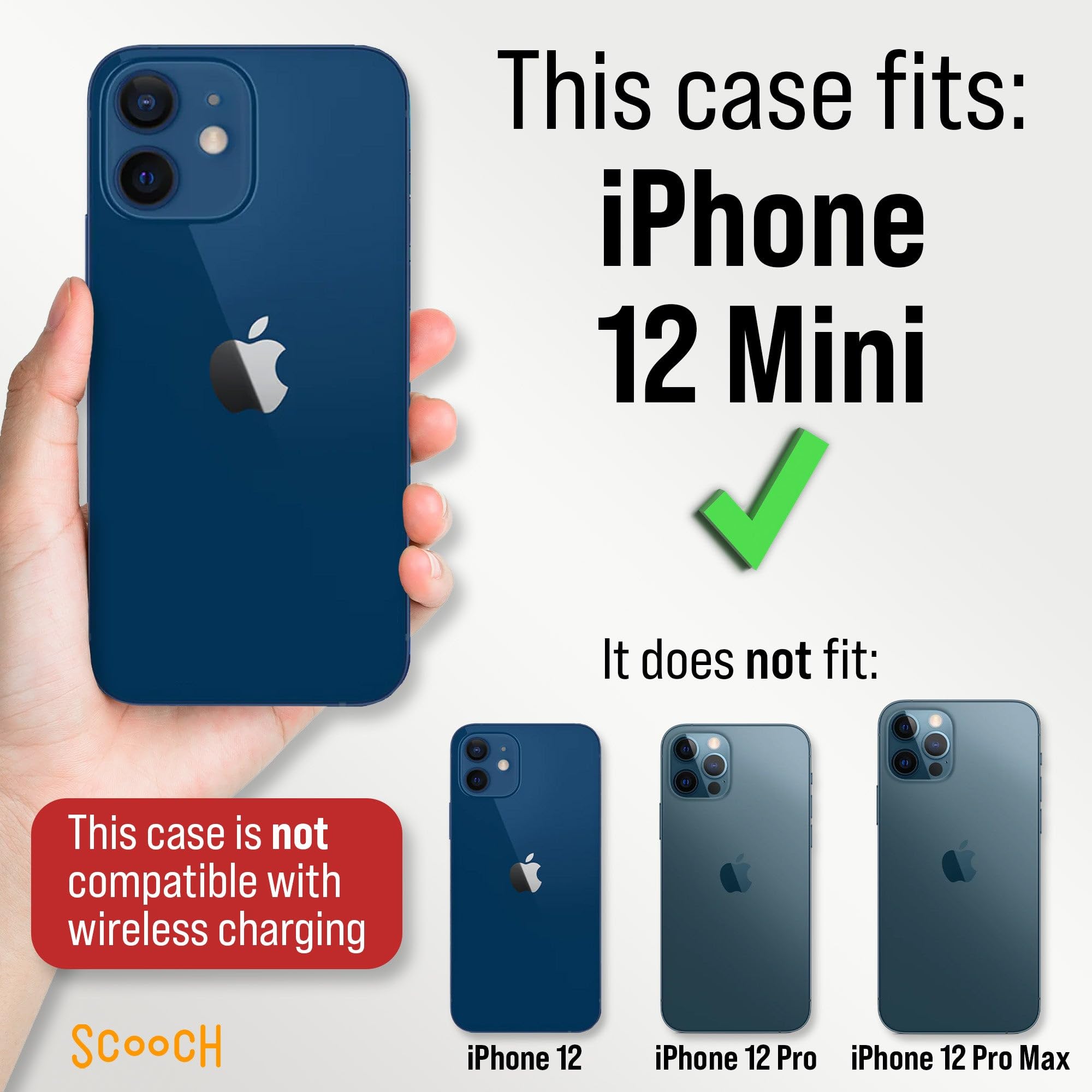 Scooch For Iphone 12 Mini Case With Card Holder, Wingmate Wallet Case With Hidden Card Slot And Rfid Protection For 3 Cards, 10-