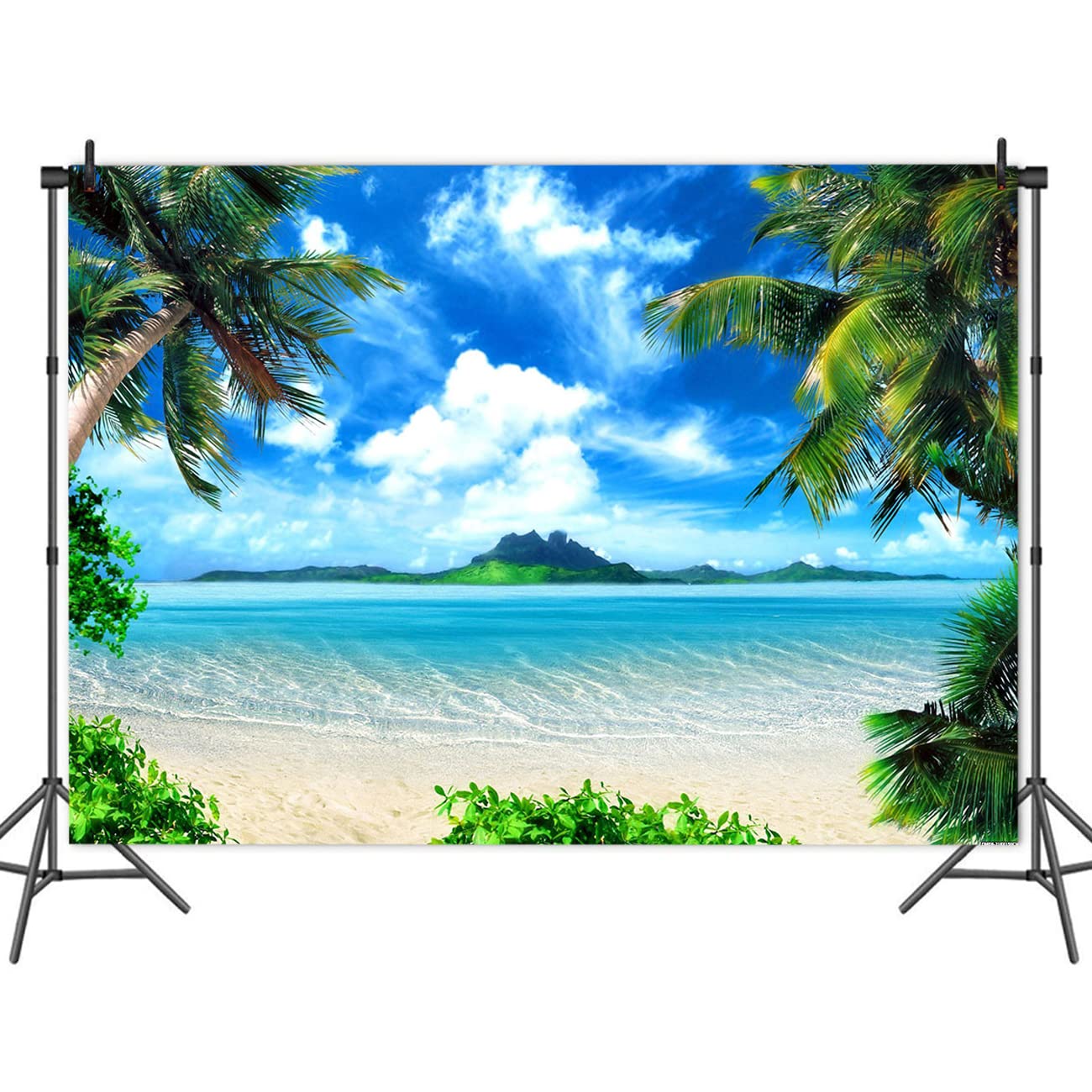 Summer Beach Theme Photo Background Hawaii Coconut Tree Banquet Scene Photography Background Wedding Party Decorative Banner Pho