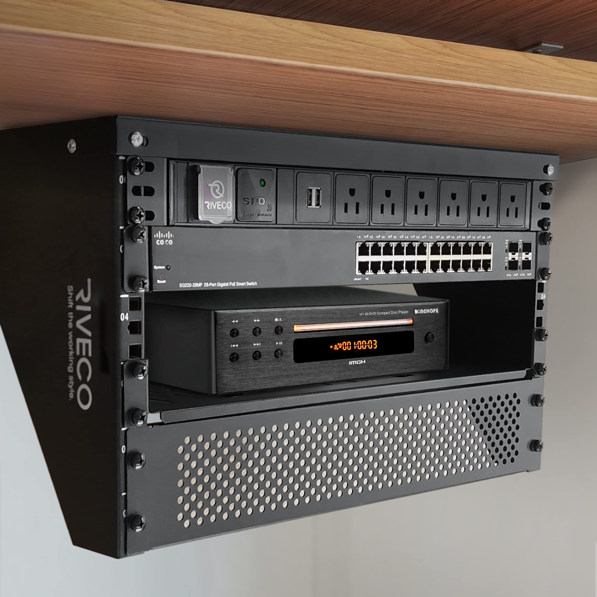 Riveco 6U Wall Mount Rack For Network| Reinforced Heavy Load 66 99 Lbs Small Server Racks Vertical & Horizontal Mounting For 19