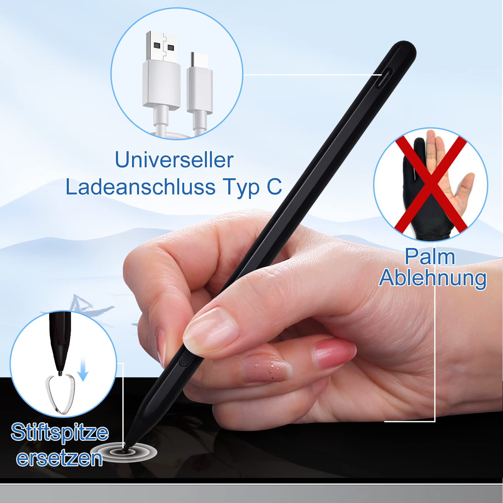 Usi Pen For Lenovo Hp Chromebook,4096 Rechargerable Usi Sylus Pen