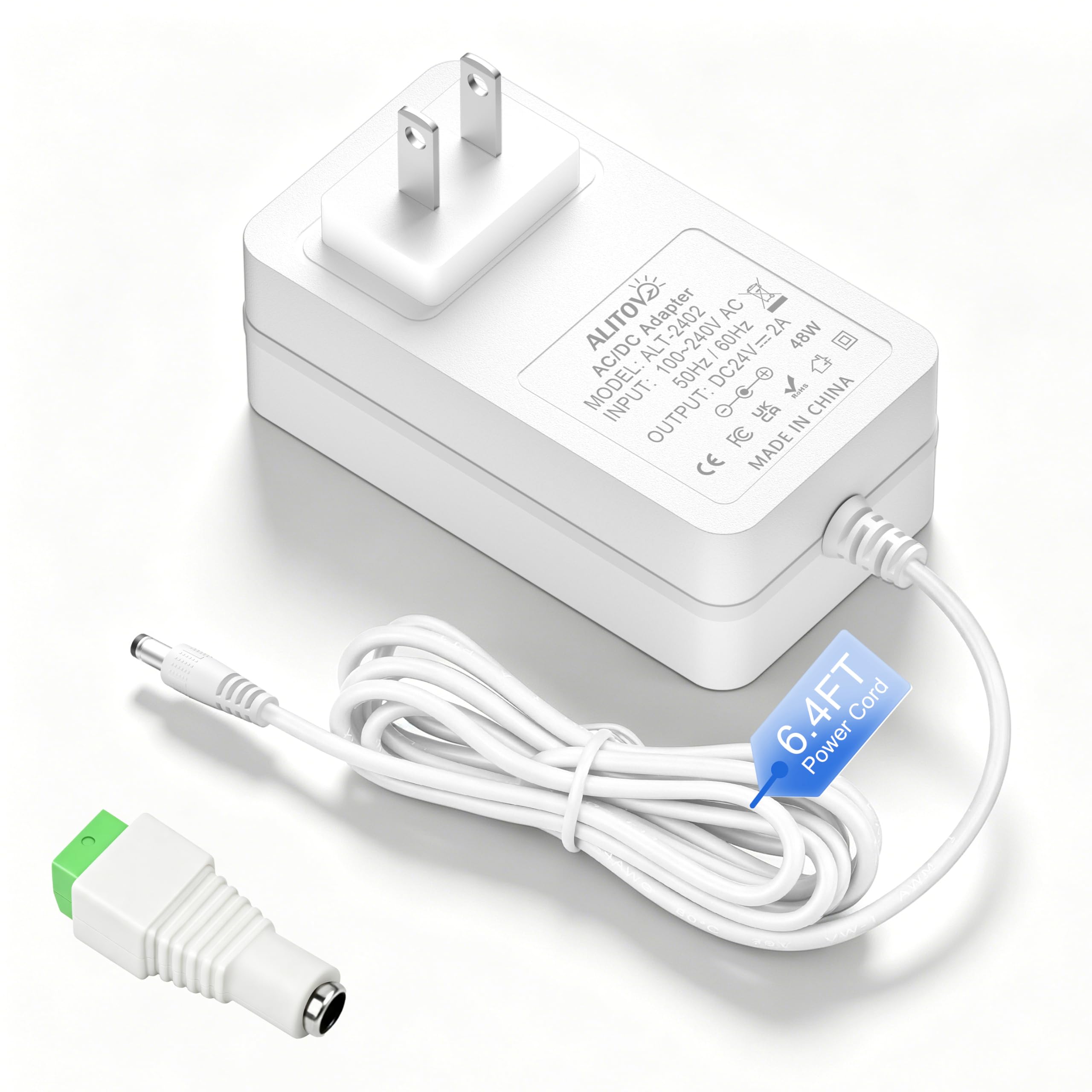 ALITOVE 24V DC Power Supply 2A AC/DC Adapter 100240V 50/60Hz to 24VDC 48W