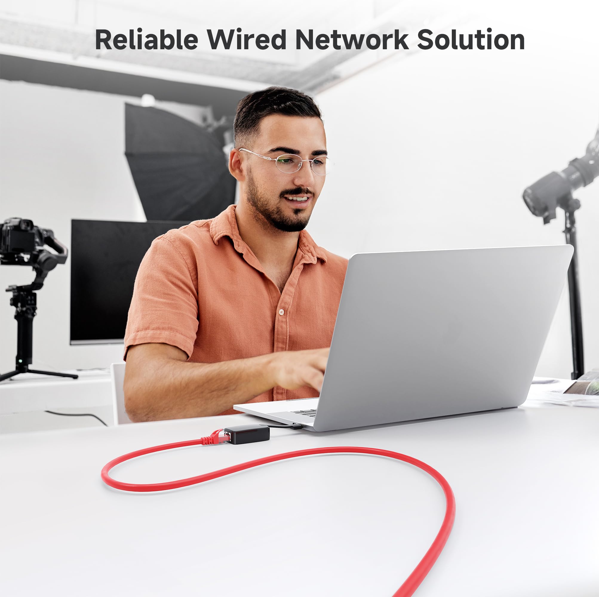 Cable Matters 10Gbps Snagless Cat 6 Ethernet Cable   30Ft, Cat 6 Cable, Cat6 Cord, Ethernet Cord, Red