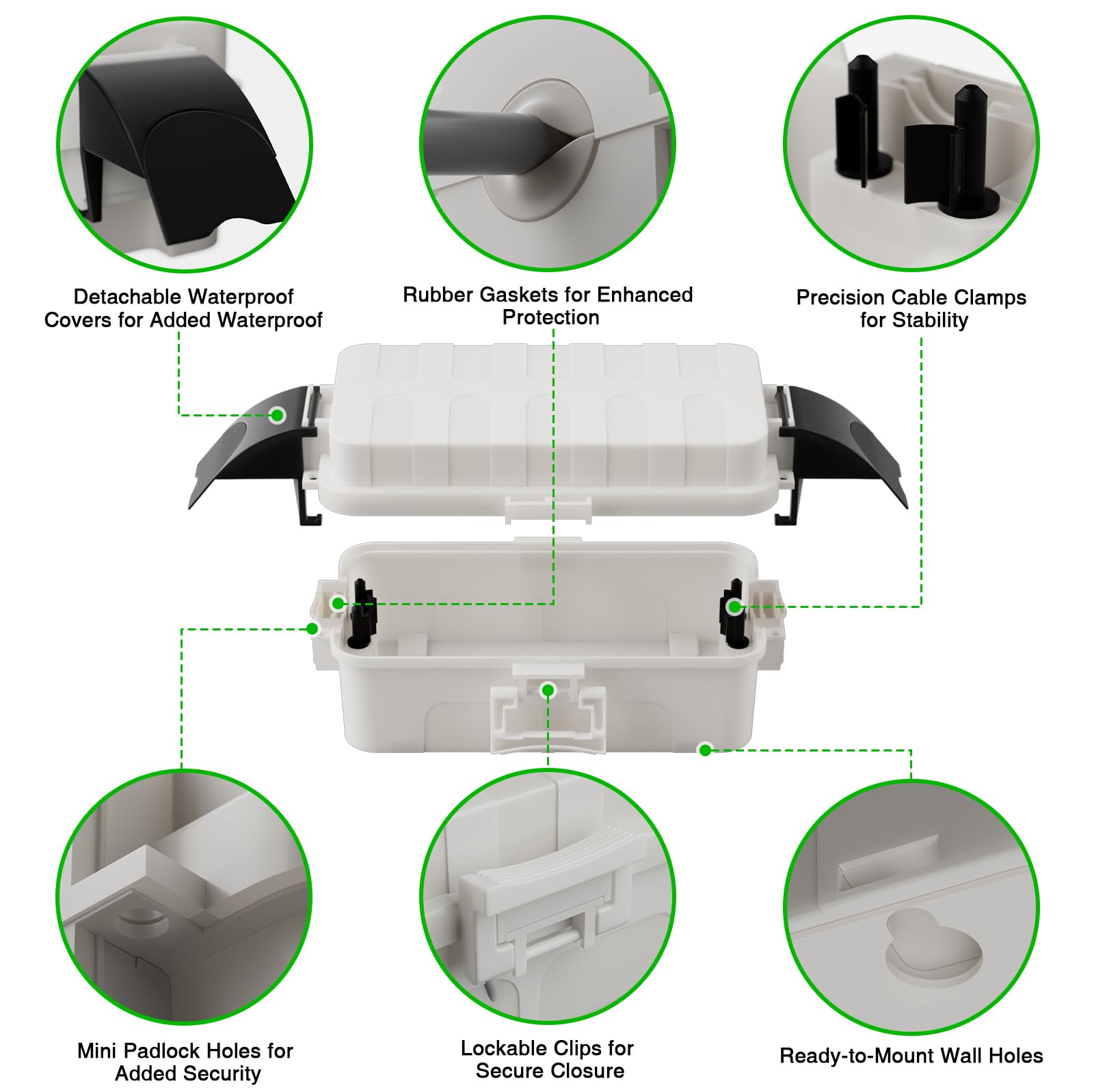 [2 Pack] Flemoon Outdoor Electrical Box Waterproof W/Detachable Shield Covers, Ip55 Waterproof Extension Cord Cover For Plug, Ou