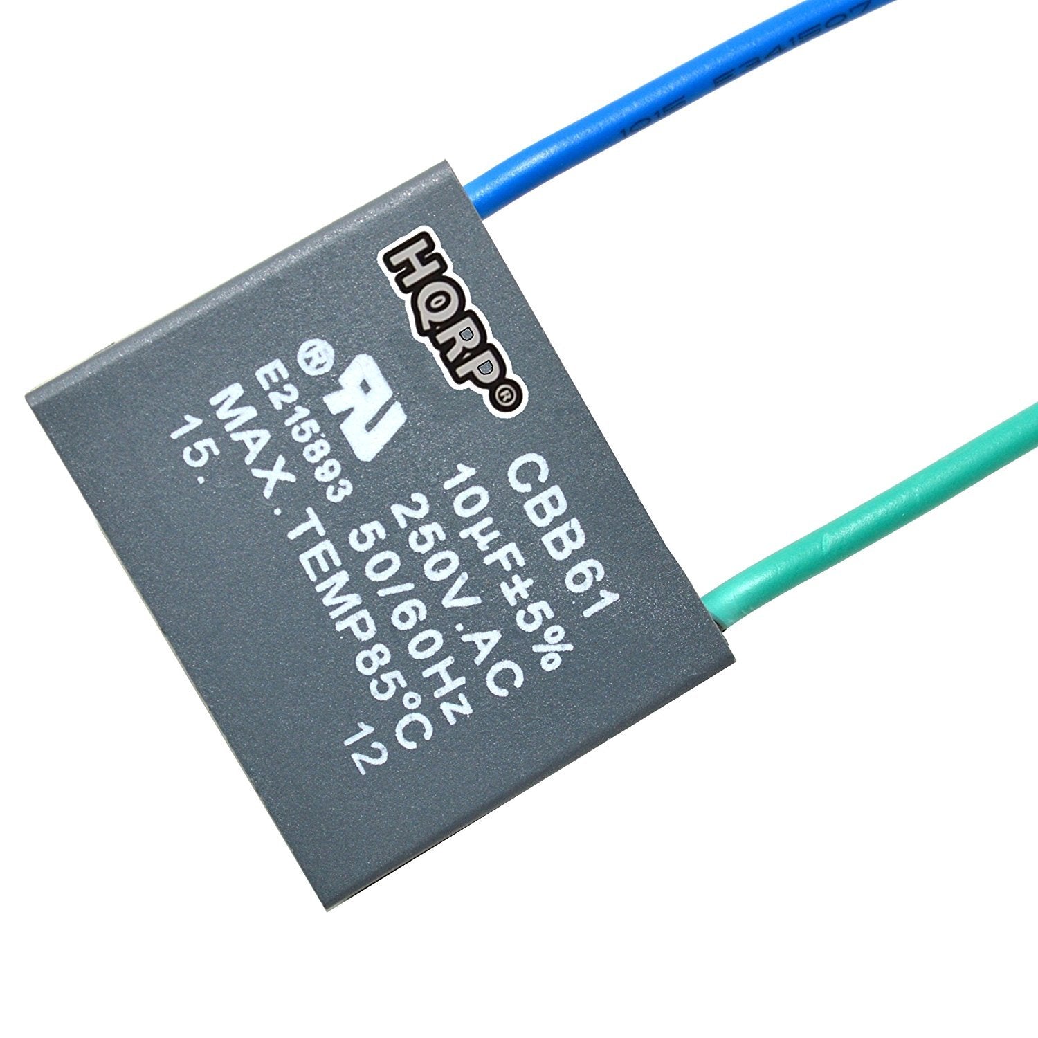 Hqrp Capacitor Compatible With Hampton Bay Ceiling Fan 10Uf 2 Wire Cbb61 Ul Listed