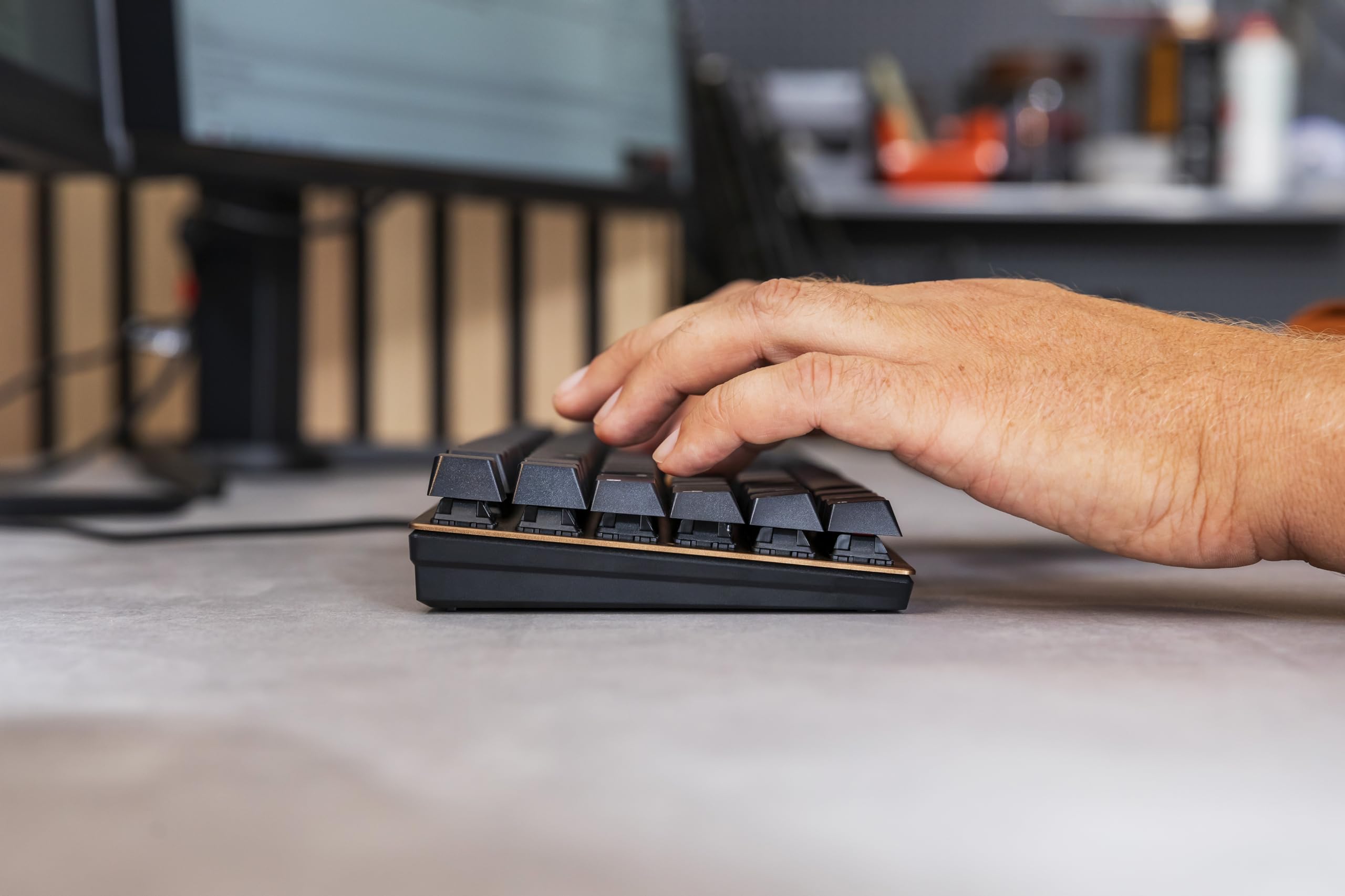 Cherry Kc 200 Mx Mechanical Office Keyboard With New Mx2A Switches. Modern Design With Metal Plate Frame. (Bronze W/Mx2A Silent