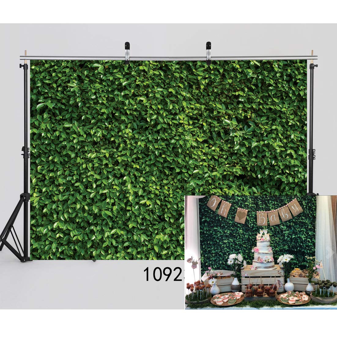 Sjoloon 7X5Ft Green Leaves Backdrop Greenery Backdrop Natural Green Lawn Party Photography Backdrop Birthday Newborn Baby Lover