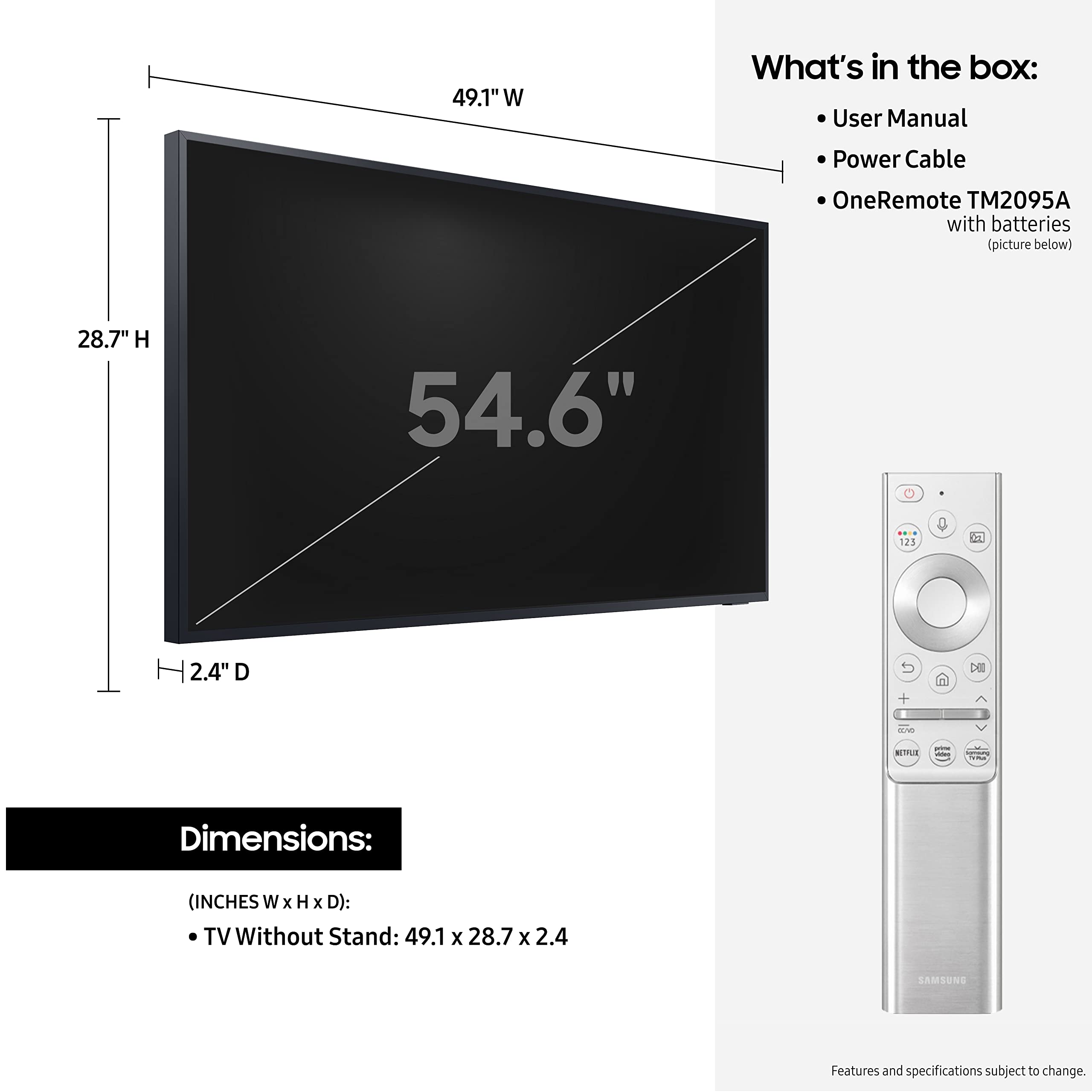 Samsung 55 Inch Class Qled 4K The Terrace Partial Sun Outdoor, Direct Full Array 16X, Quantum Hdr 32X, Weatherproof, Wide Viewin