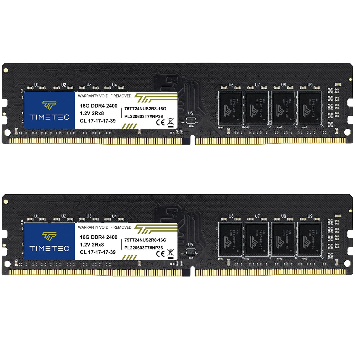 Timetec 32Gb Kit(2X16Gb) Ddr4 2400Mhz Pc4-19200 Non-Ecc Unbuffered 1.2V Cl17 2Rx8 Dual Rank 288 Pin Udimm Desktop Pc Computer Memory Ram Module Upgrade (32Gb Kit(2X16Gb))