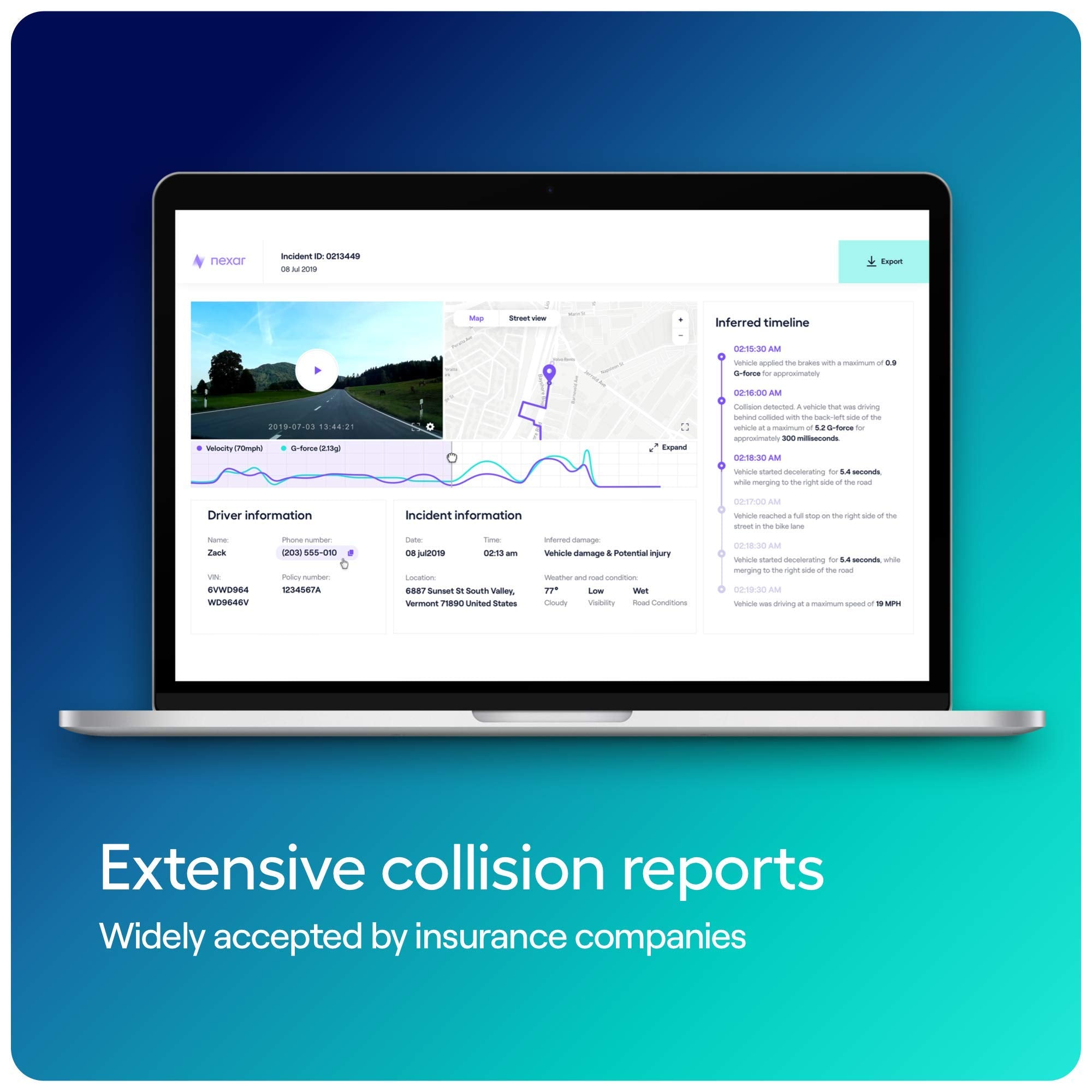 Nexar Pro Dual Dash Cam   1 Year Nexar App Subscription Included   Unlimited Cloud Storage, Drive Recordings, Parking Mode, Nigh
