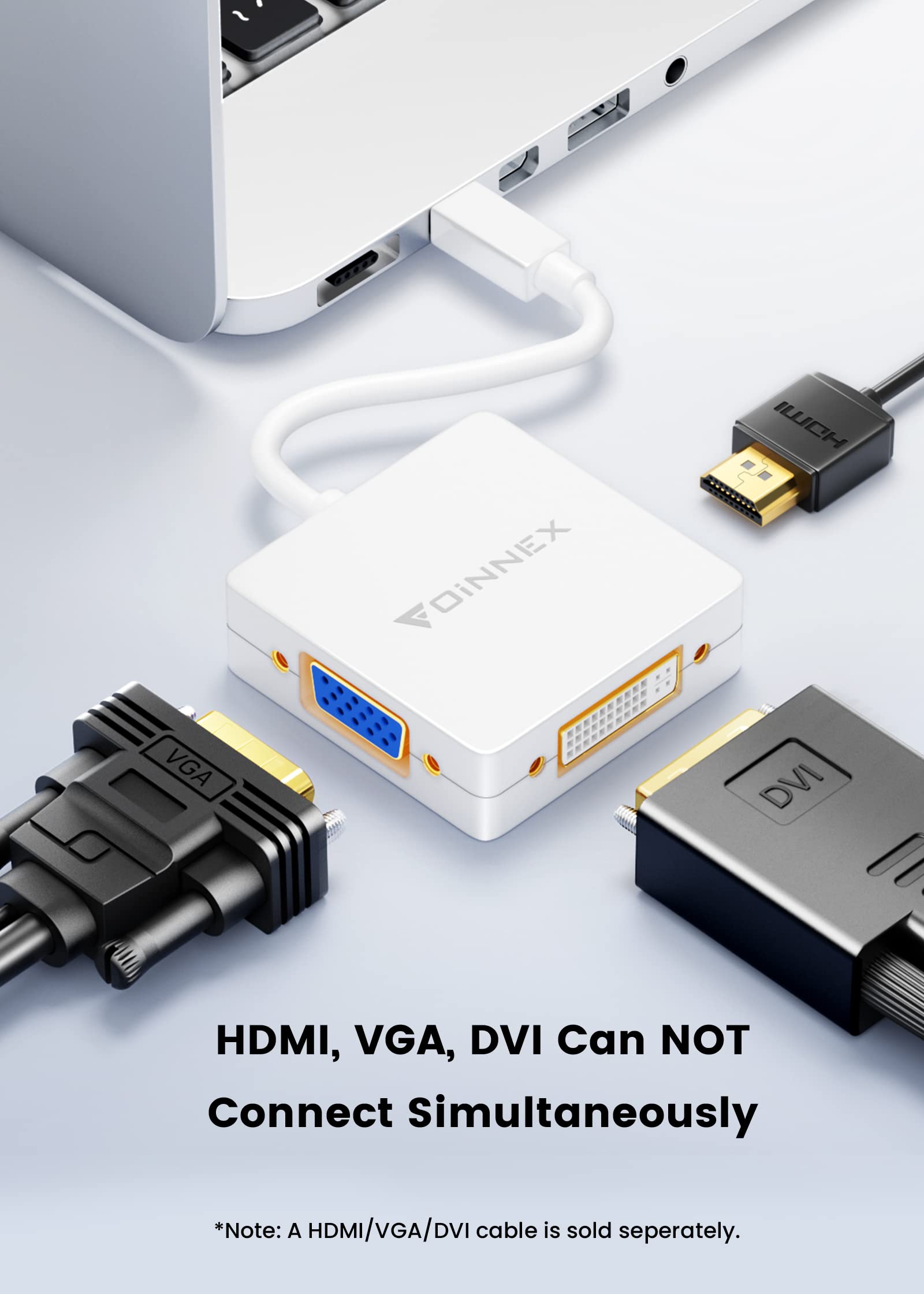 Mini Displayport To Hdmi Dvi Vga Adapter, 4K Microsoft Surface Video Display Converter, Mini Dp To Hdmi Vga Dvi Adaptor For Macbook Pro, Surface Book