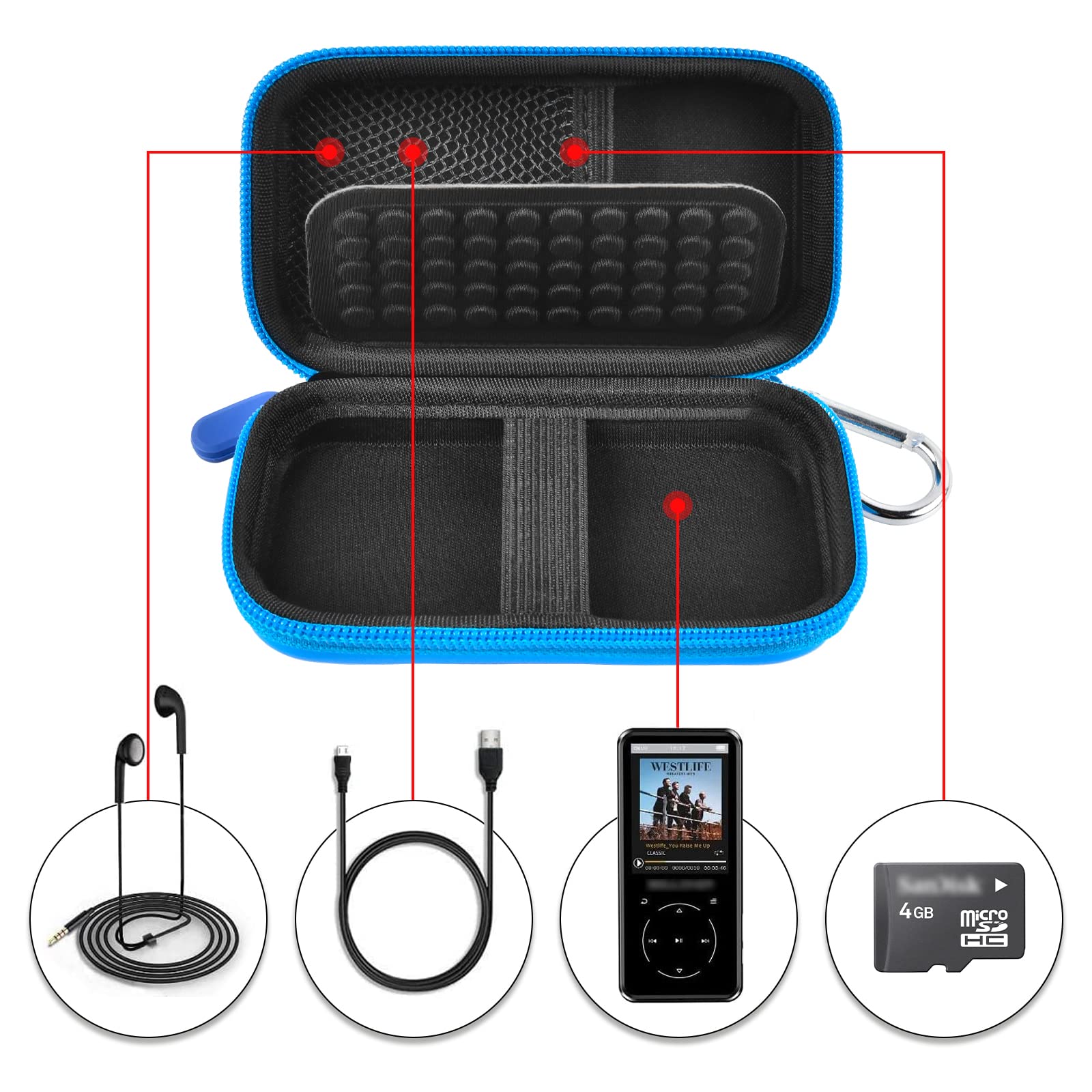 Mp3 & Mp4 Player Case For Soulcker/G.G.Martinsen/Grtdhx/Ipod Nano/Sandisk Music Player/Sony Nw-A45 Music Players With Bluetooth.