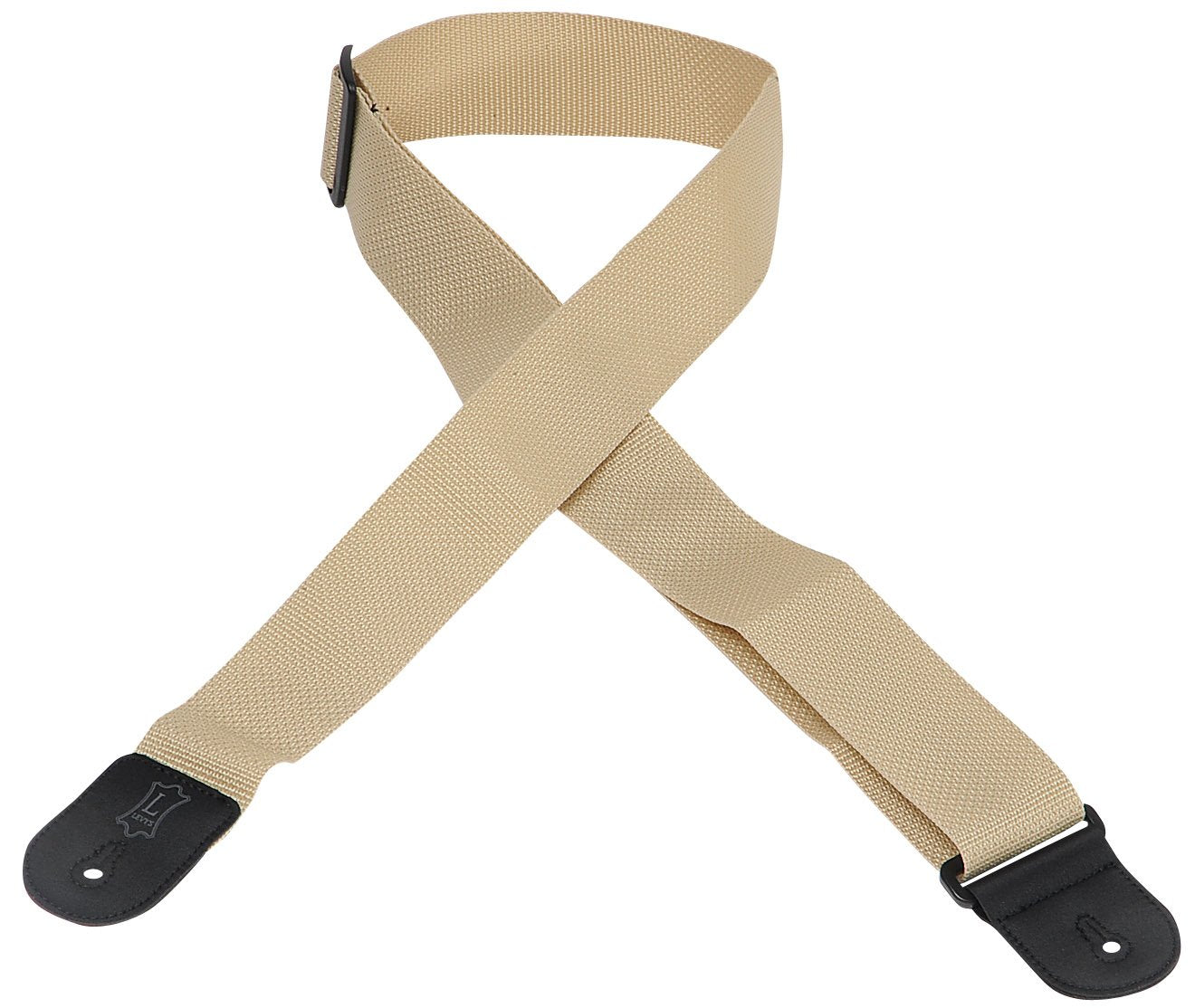 Levy'S Leathers 2'' Polypropylene Guitar Strap With Genuine Leather Ends And Tri Glide Adjustment; Tan (M8Poly Tan)