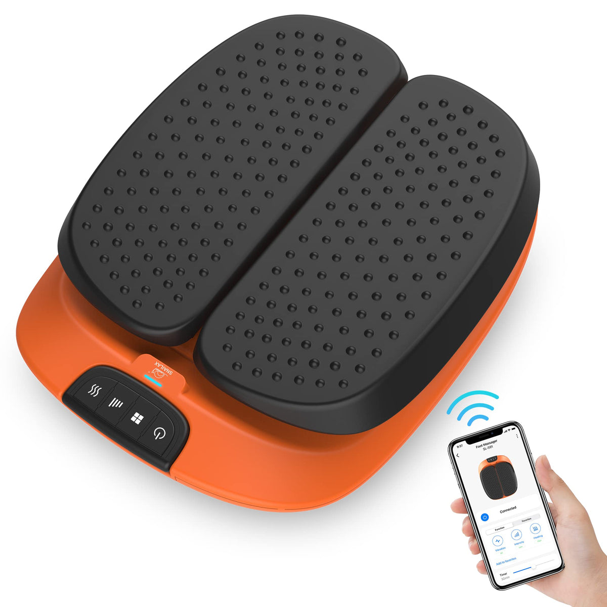 Snailax Vibration Foot Massager With Heat, App Control, Adjustable Vibration Electric Foot Massager Machine For Circulation, Pla