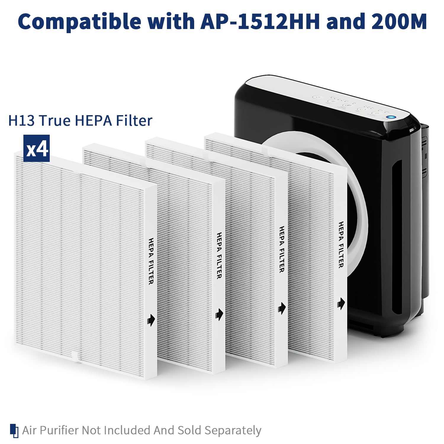 4 Pack Airmega Ap 1512Hh Filter Set Replacement For Coway Airmega Ap 1512Hh And 200M Air Purifiers, Four H13 True Hepa Filters O