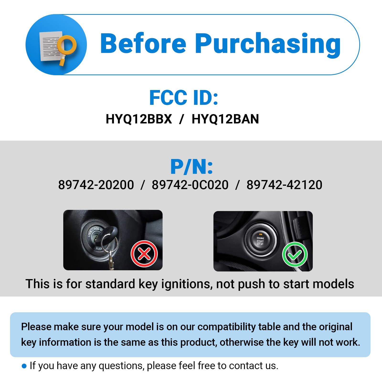 Key Fob Replacement Keyless Entry Remote Control Compatible With 2000-2008 Toyota Tundra | Highlander | Rav4 | Fj Cruiser | Celi
