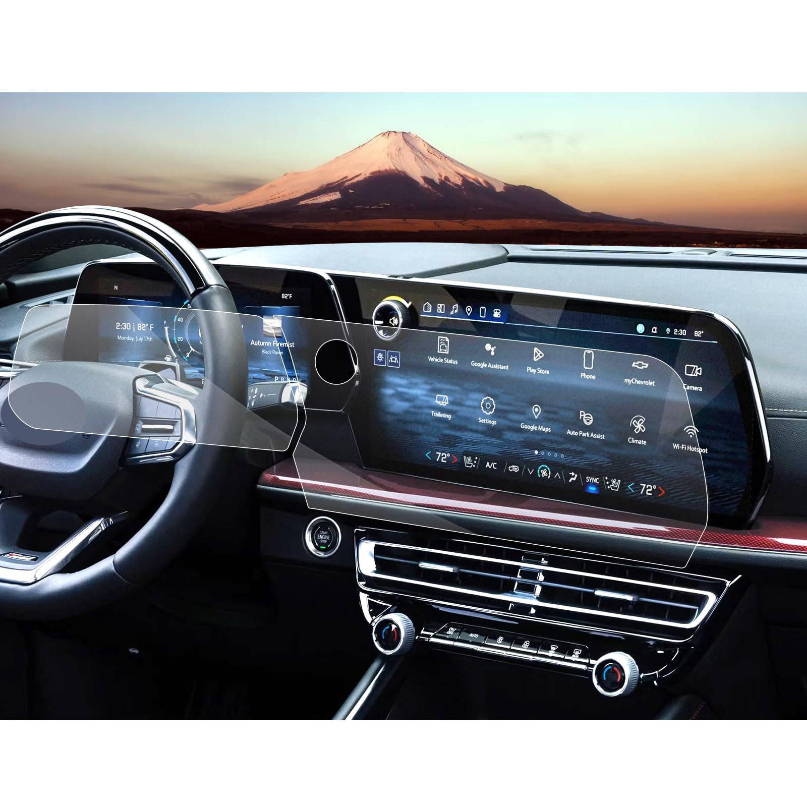 Sxcy For 2024 Chevrolet Silverado Ev Accessories 2024 Equinox Ev/Silverado Ev Rst Touch Display Screen Protector[17.7 Inch+ 11 Inch] [2 * 2Pcs Nano]