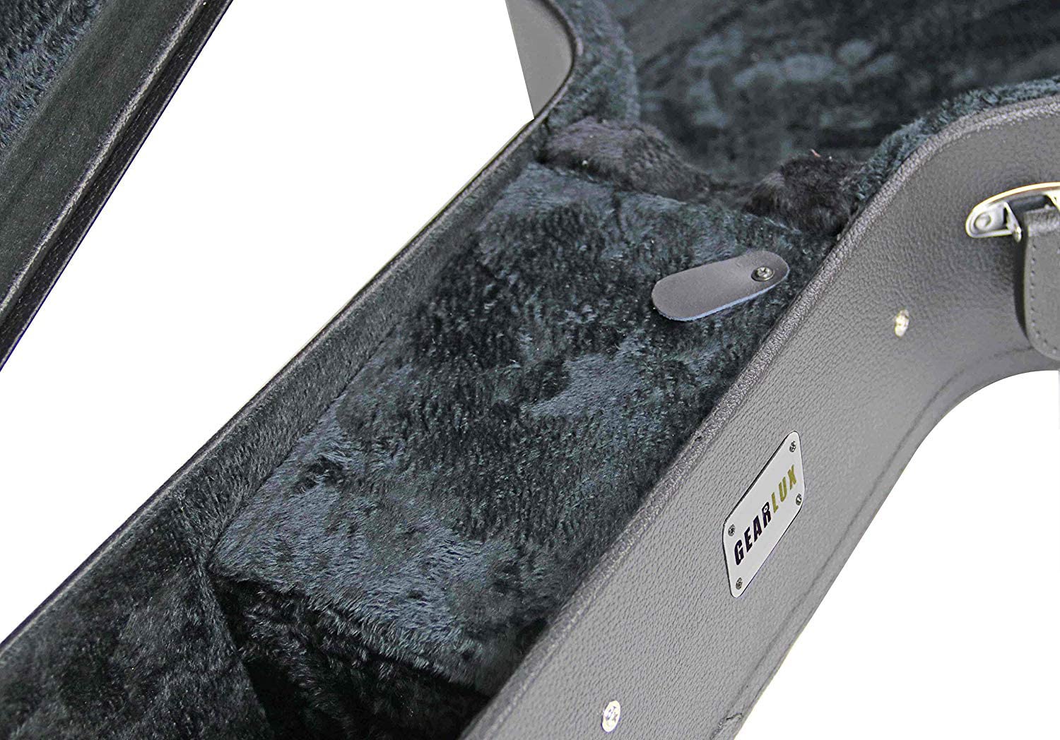 Gearlux Dreadnought Acoustic Guitar Hardshell Case With Accessory Compartment   Black