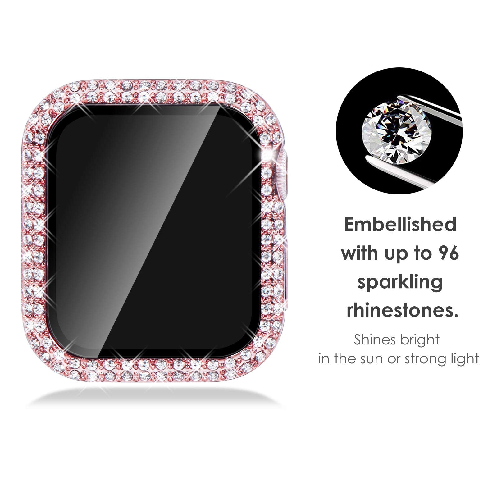 Kades Compatible For Bling Apple Watch Protective Case With Built In Screen Protector For Apple Watch 41Mm Series 9 Series 8 Ser