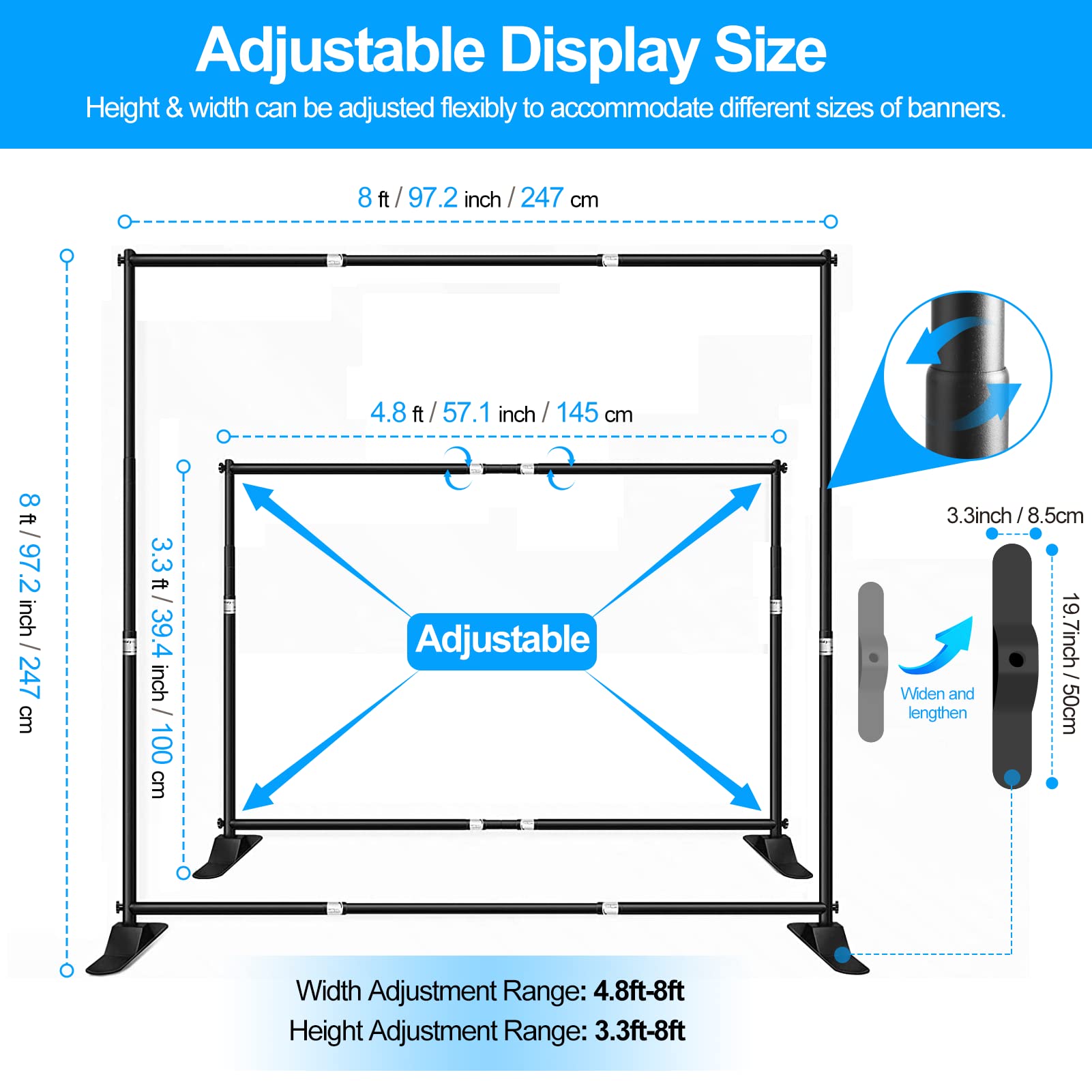 Fudesy 8X8 Ft Backdrop Banner Stand, Heavy Duty Adjustable Background Stand Kit With Carrying Bag, Step And Repeat Photography F