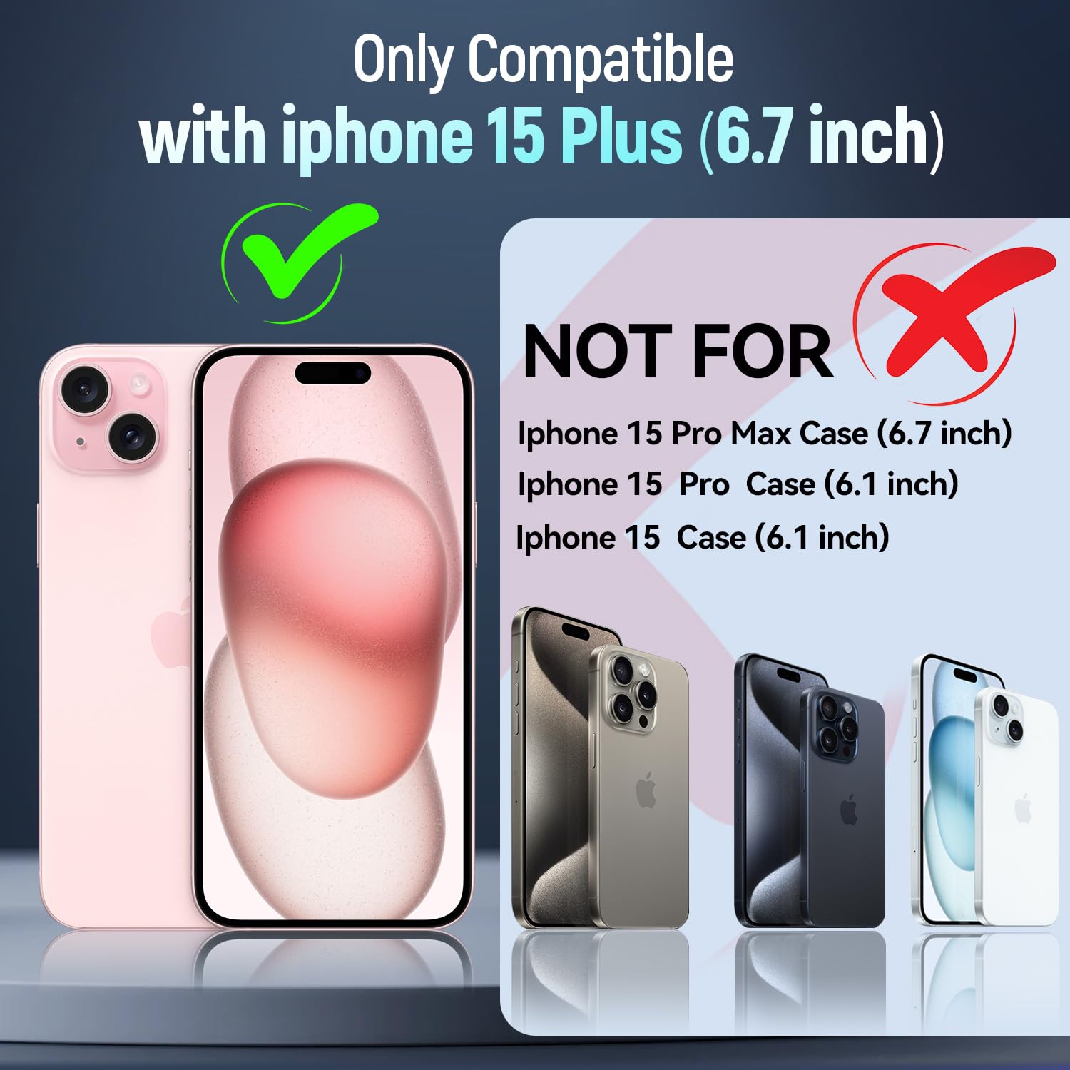 Sefing Case For Iphone 15 Plus Phone Case Iphone 15 Plus Case With Camera Lens Cover, With Ring Holder Kickstand, Fit Magnetic C