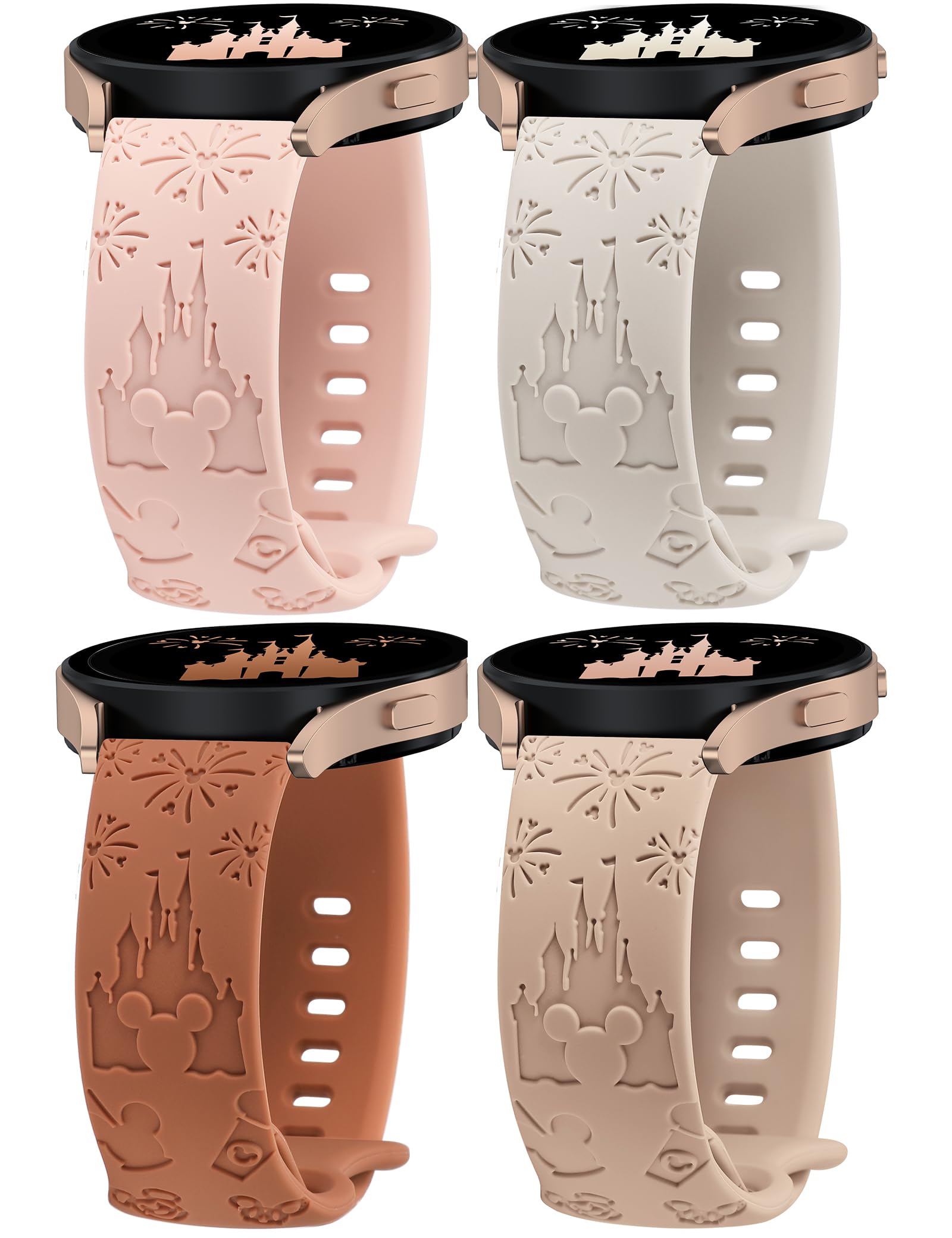 Beexi 4 Packs Cartoon Engraved Bands Compatible With Samsung Galaxy Watch 6/5/4/Active 2 40Mm 44Mm/Watch 5 Pro 45Mm/Watch 6 Clas