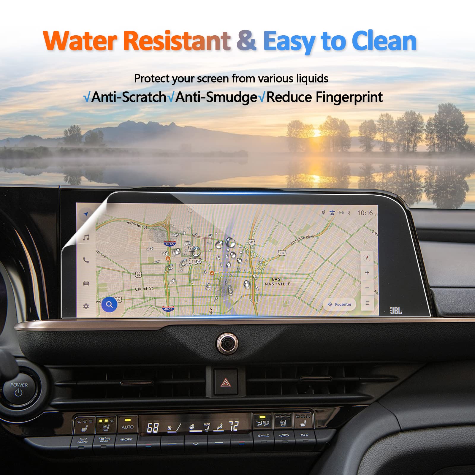 2023 2025 Crown (2Pcs) Screen Protector For Toyota Crown Touchscreen Display Cover For Toyota Crown 2023 2024 2025 Accessories Xle/Limited/Platinum/Nightshade 12.3' Nano Foils 2Pcs