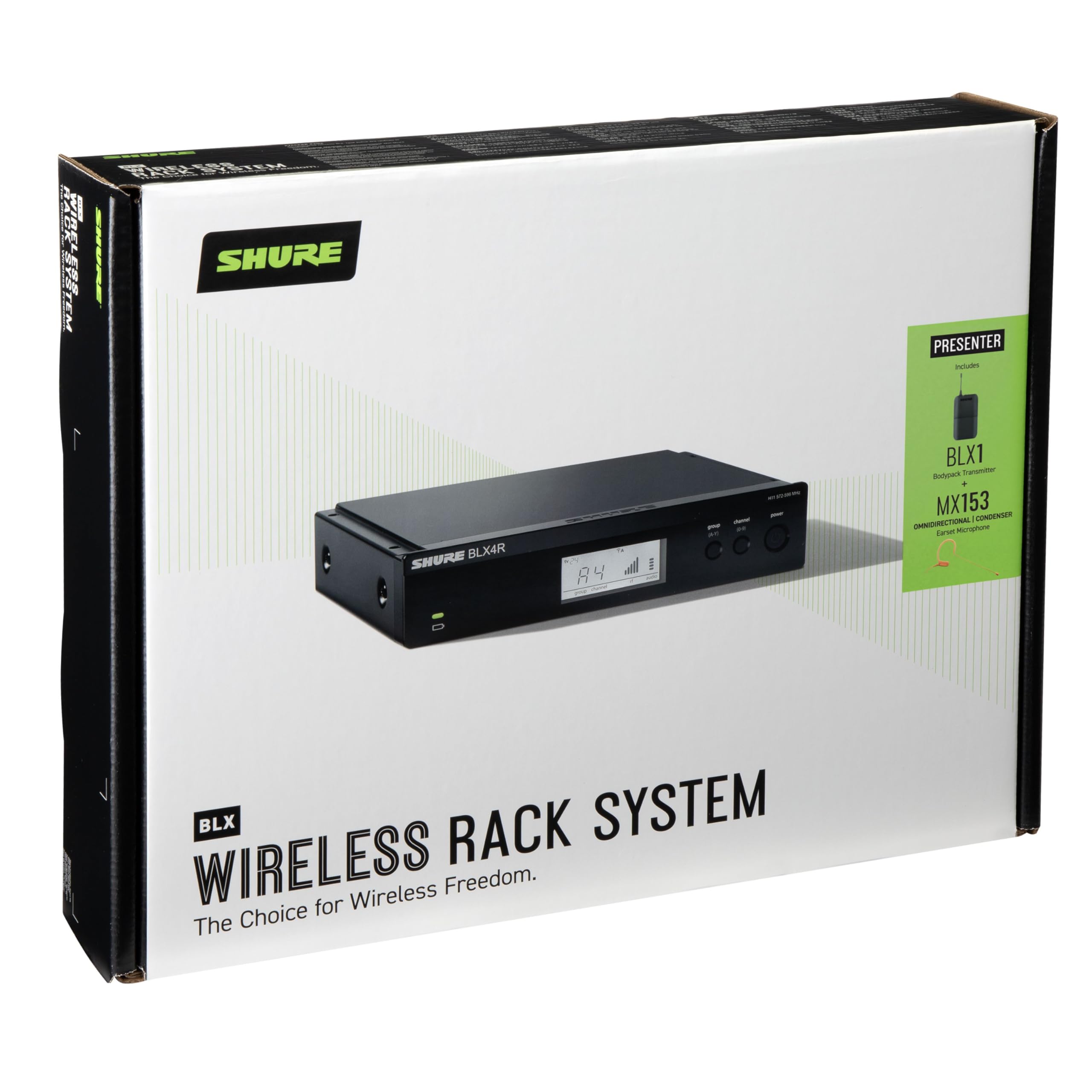 Shure Blx14R/Mx53 Wireless Microphone System - 14-Hour Battery Life, 300 Ft Range, Uhf | Mx153 Headset Mic, Single Channel Rack