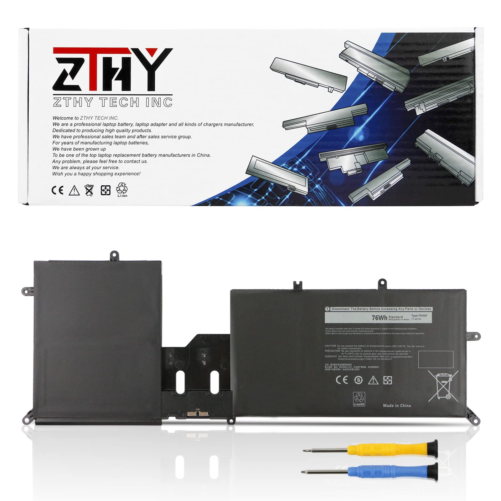 Zthy Y9M6F Laptop Battery Replacement For Dell Alienware M15 R2 P87F Alienware M17 R2 P41E Series 0Y9M6F 8K84V 08K84V P41E001 P8