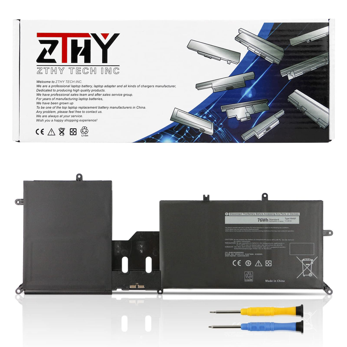 Zthy Y9M6F Laptop Battery Replacement For Dell Alienware M15 R2 P87F Alienware M17 R2 P41E Series 0Y9M6F 8K84V 08K84V P41E001 P8
