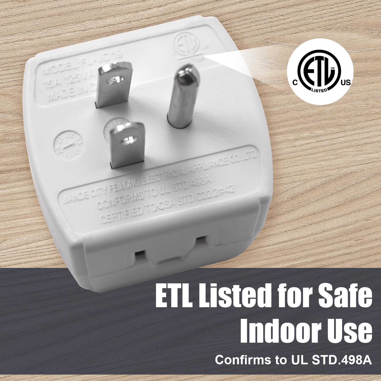 Extrastar 3 Outlet Wall Adapter Cube Tap, 3 Prong Multiple Plug Outlet, 90 Degree Power Adapter, Outlet Extender, 3 Way Plug Ada