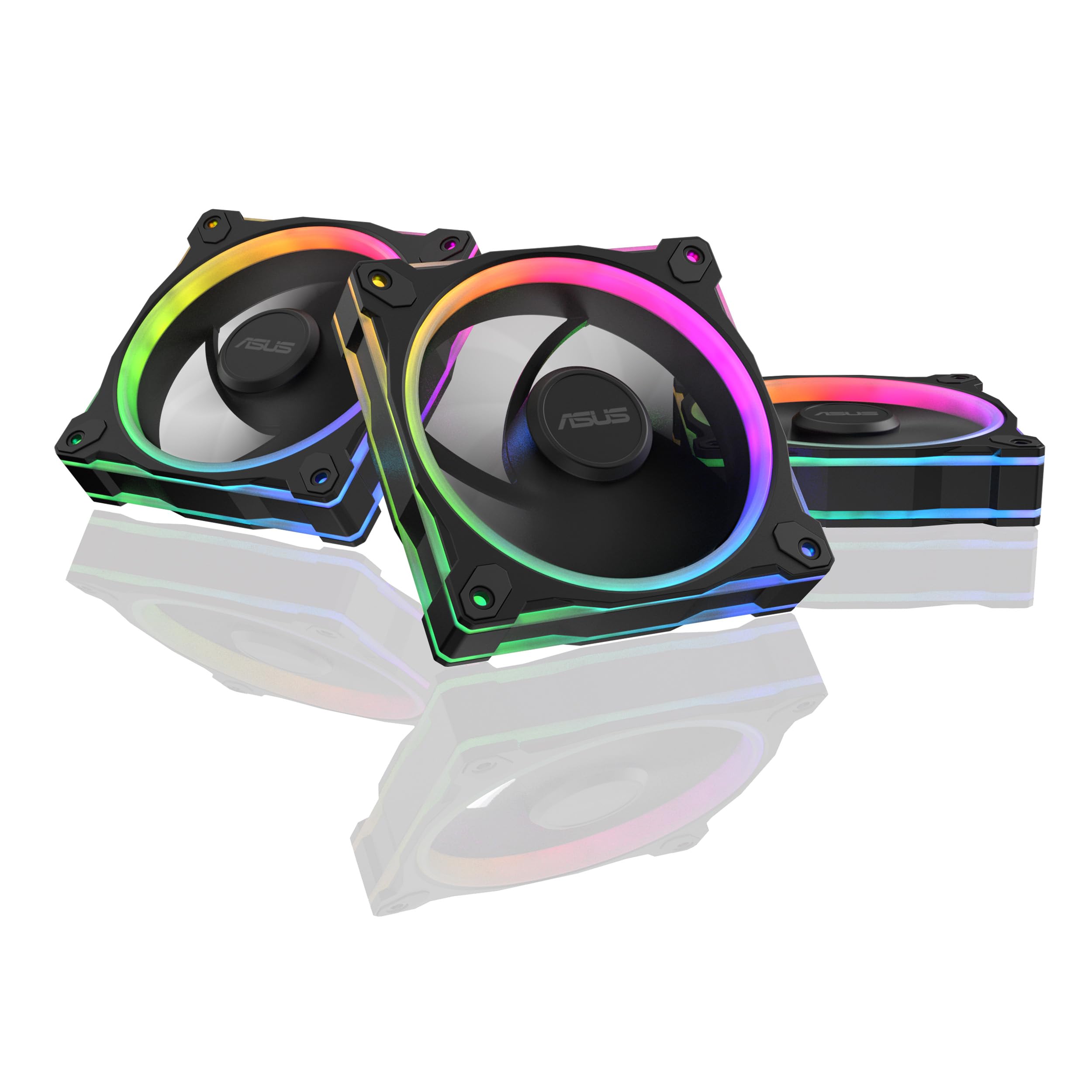 ASUS Prime MR120 ARGB Fan Black Triple Pack, 28mm ExtraThick Frame, Quiet, highPerformance Cooling with PWM Control, 20 ARGB L