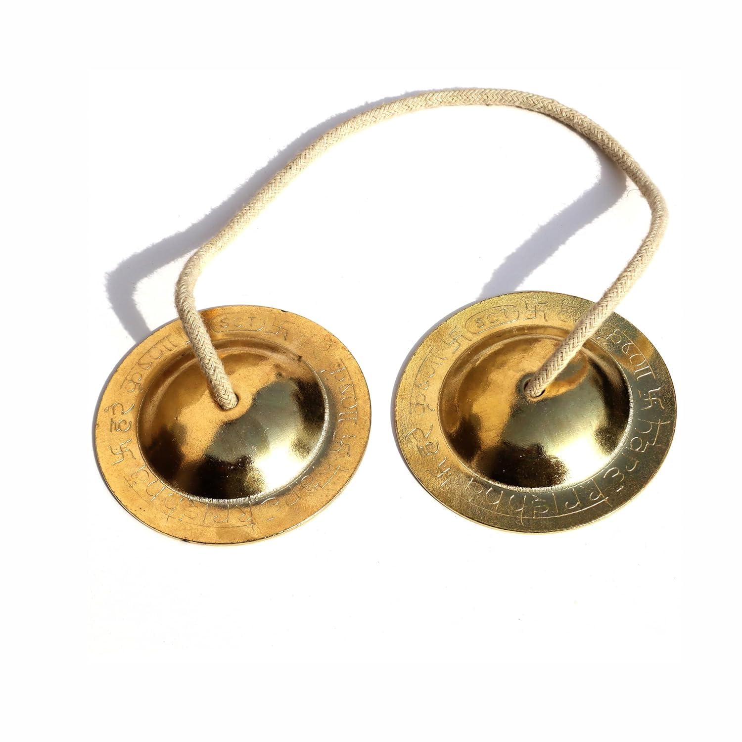 Manjeera For Pooja, Home, Temple & Kirtan Use Kartal Instrumenthand Cymbals Manjira Pair (3 Inch  Antique Gold) (55 Gm 1 Pai