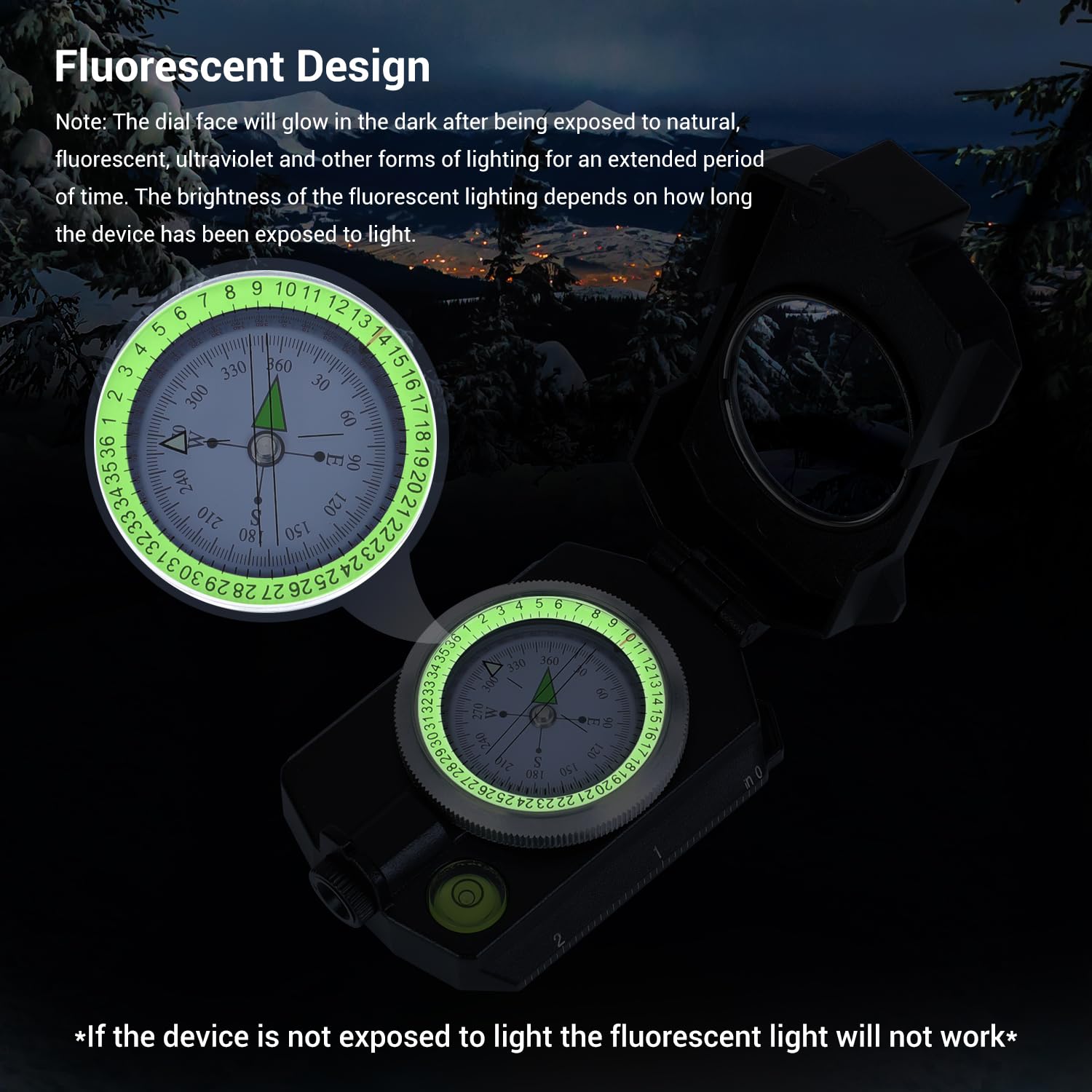 Sportneer Compass Survival Hiking Military Waterproof Lensatic Compass With Inclinometer For Camping Hunting