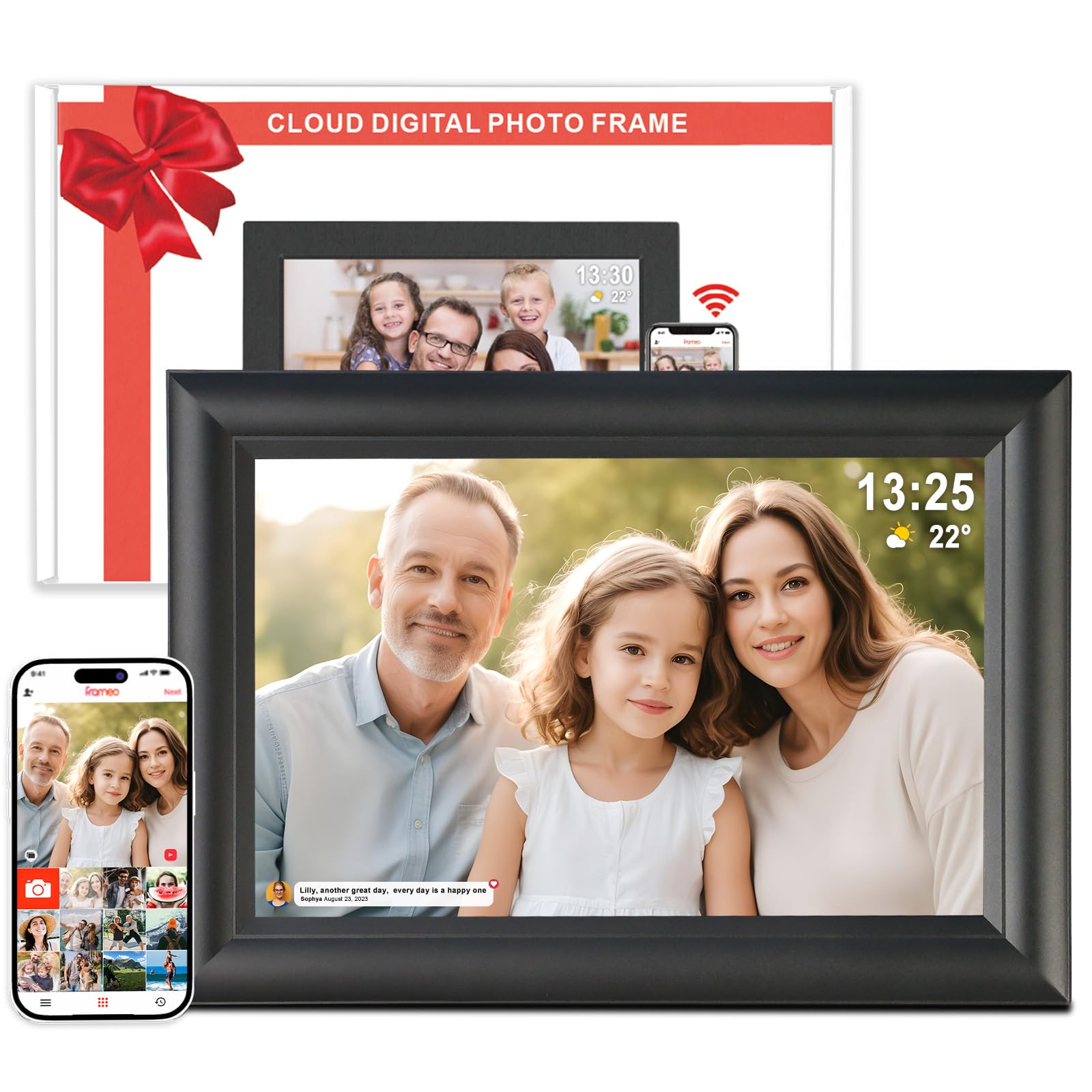 Yamemo 32Gb Frameo Digital Frame Wifi Digital Picture Frames Load From Phone,Frameo 10.1 Inch Smart Wifi Digital Photo Frame,128