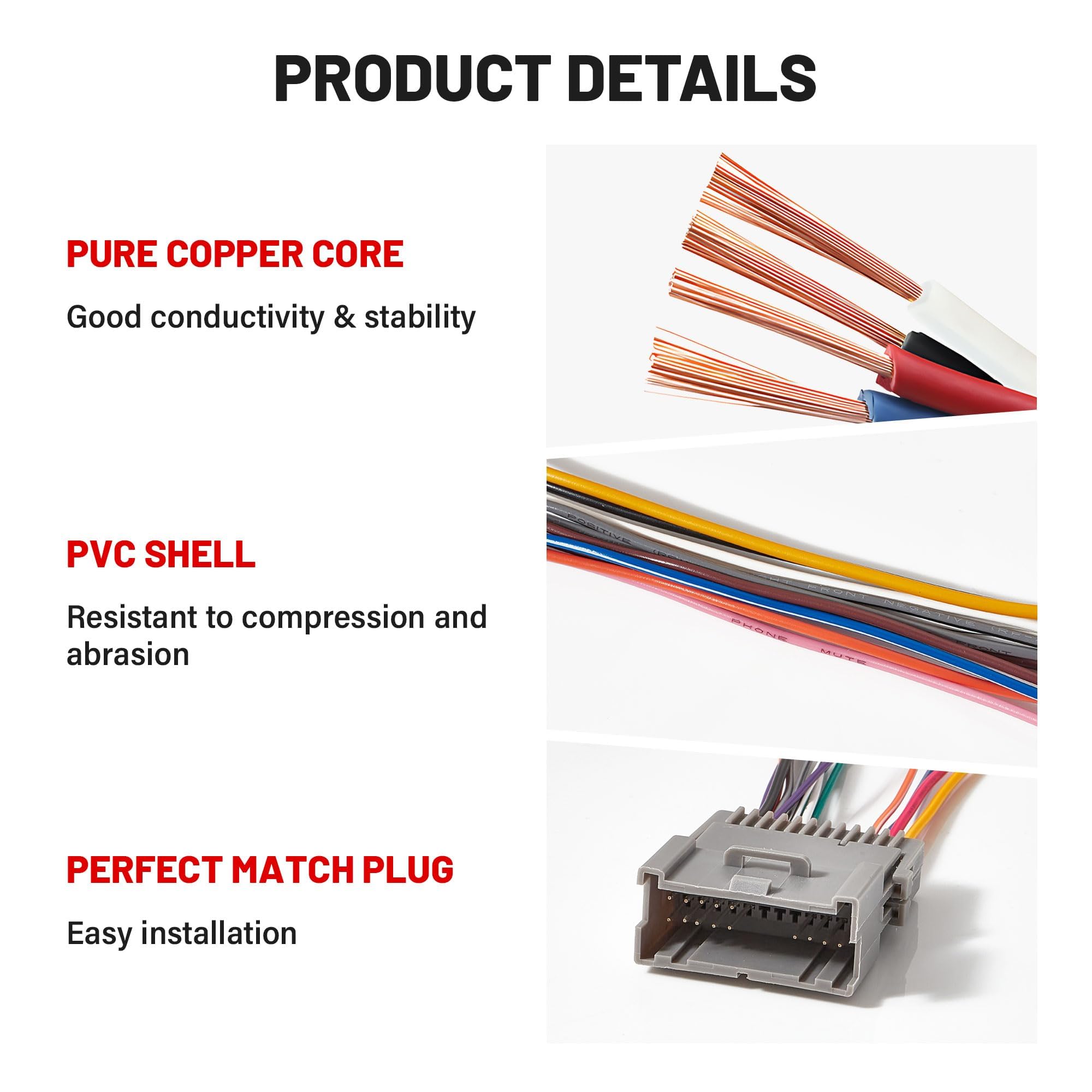 Red Wolf Stereo Wiring Harness Fit For 2002 2008 Gmc Envoy Sierra Chevy Silverado Impala Aftermarket Stereo Radio Wire Cable Con