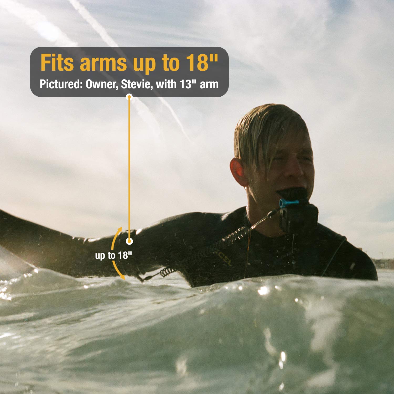 Ho Stevie! Armband Leash For Gopro Cameras And Mouth Mounts   Capture Pov Videos   Don'T Lose Your Gopro   Clear View With Coile