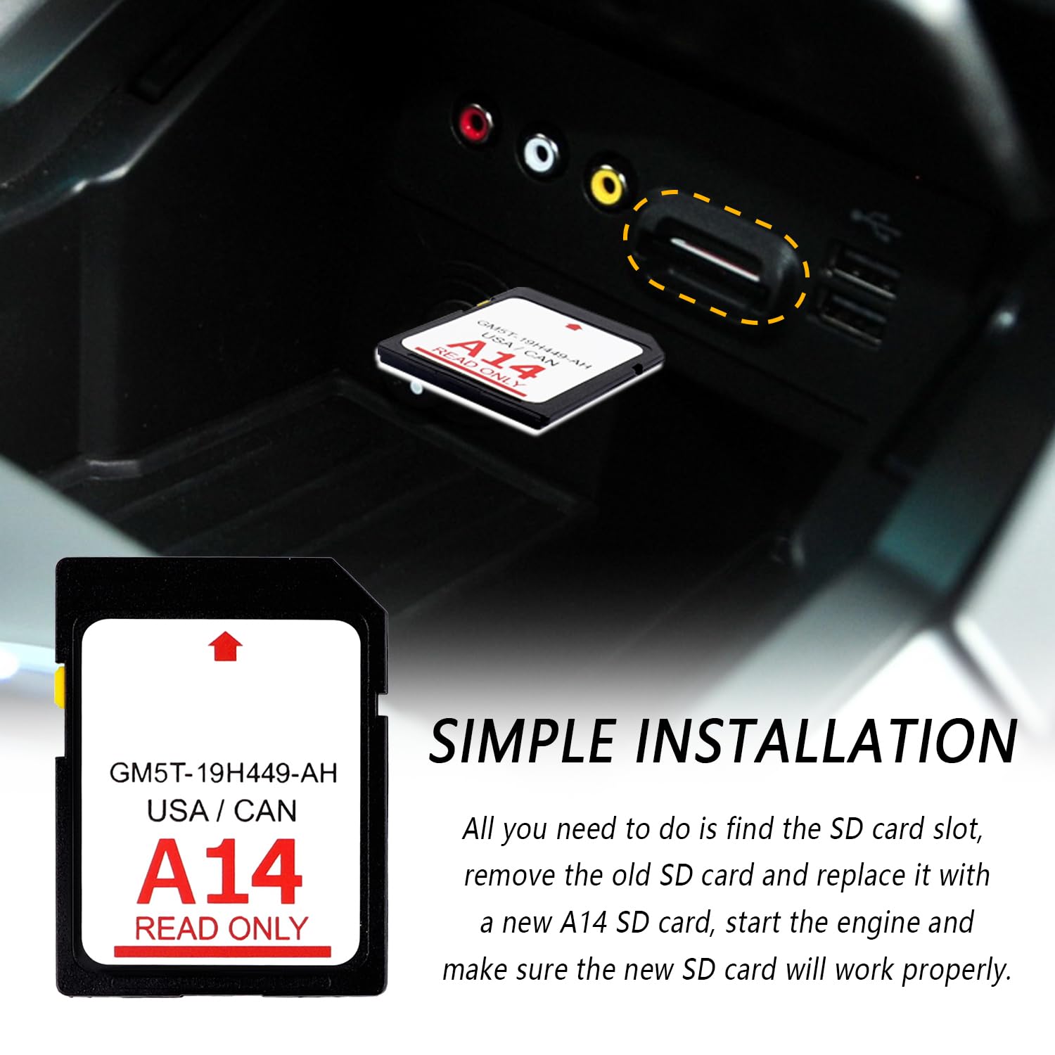 A14 Navigation Sd Card,For Us&Canada Maps Sync Navigation System Sd Card,Gm5T 19H449 Ag Car Gps Navigation Sd Card Compatible Wi